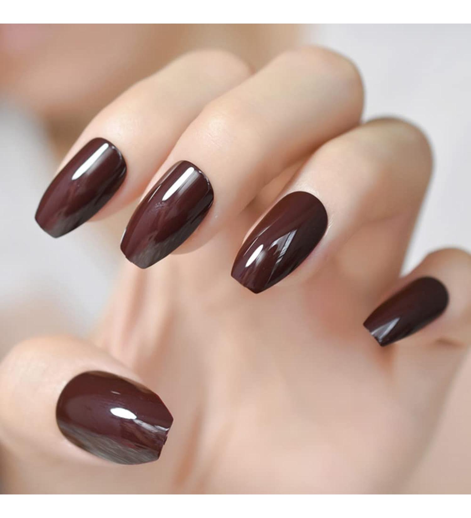 HJKOGH Holo Glitter Pink Nude French Ballerina Coffin False Nails Gradient Natural Press On Fake Nails Tips Daily Office Finger Wear (Color : D) - Buy Online on GoSupps.com