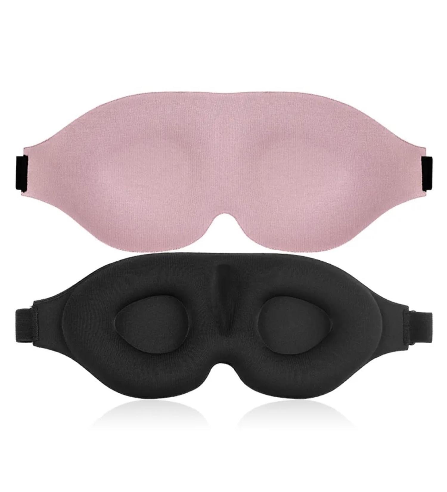 Adjustable 3D Contoured Memory Foam Sleeping Eye Mask (Pink)
