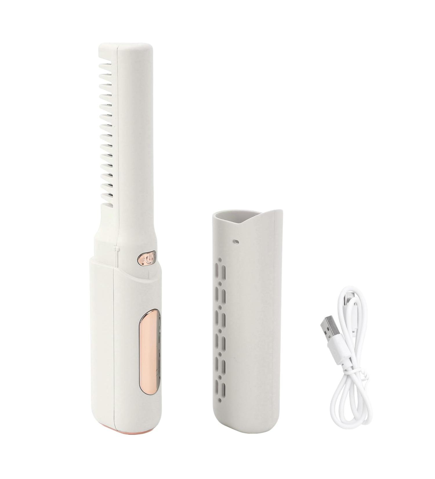 Rechargeable Mini Hair Straightener - Wireless Temperature Control Anti-Scald - All Hair Types (Khaki - Buy Online on GoSupps.com