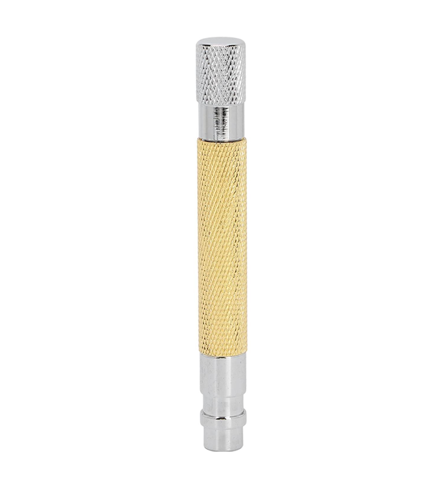 Old-Fashioned Gold Safety Razor Handle - Retro Zinc Alloy for Men | Premium Shaving Tool for Barbershop Quality - Buy Online on GoSupps.com