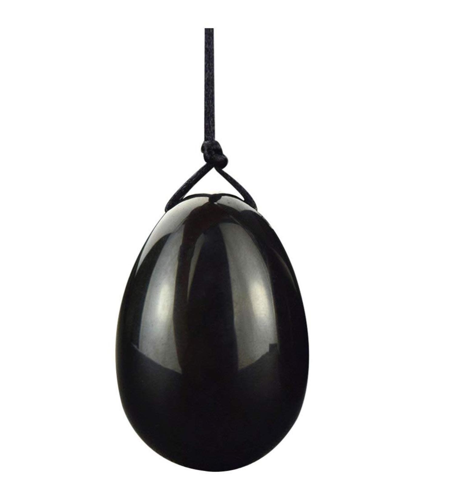 Exceart Obsidian Yoni Egg - 45x30mm Massage Stone for Postpartum Relaxation & Pelvic Muscle Training - Women's Health Care at Home - Buy Online on GoSupps.com