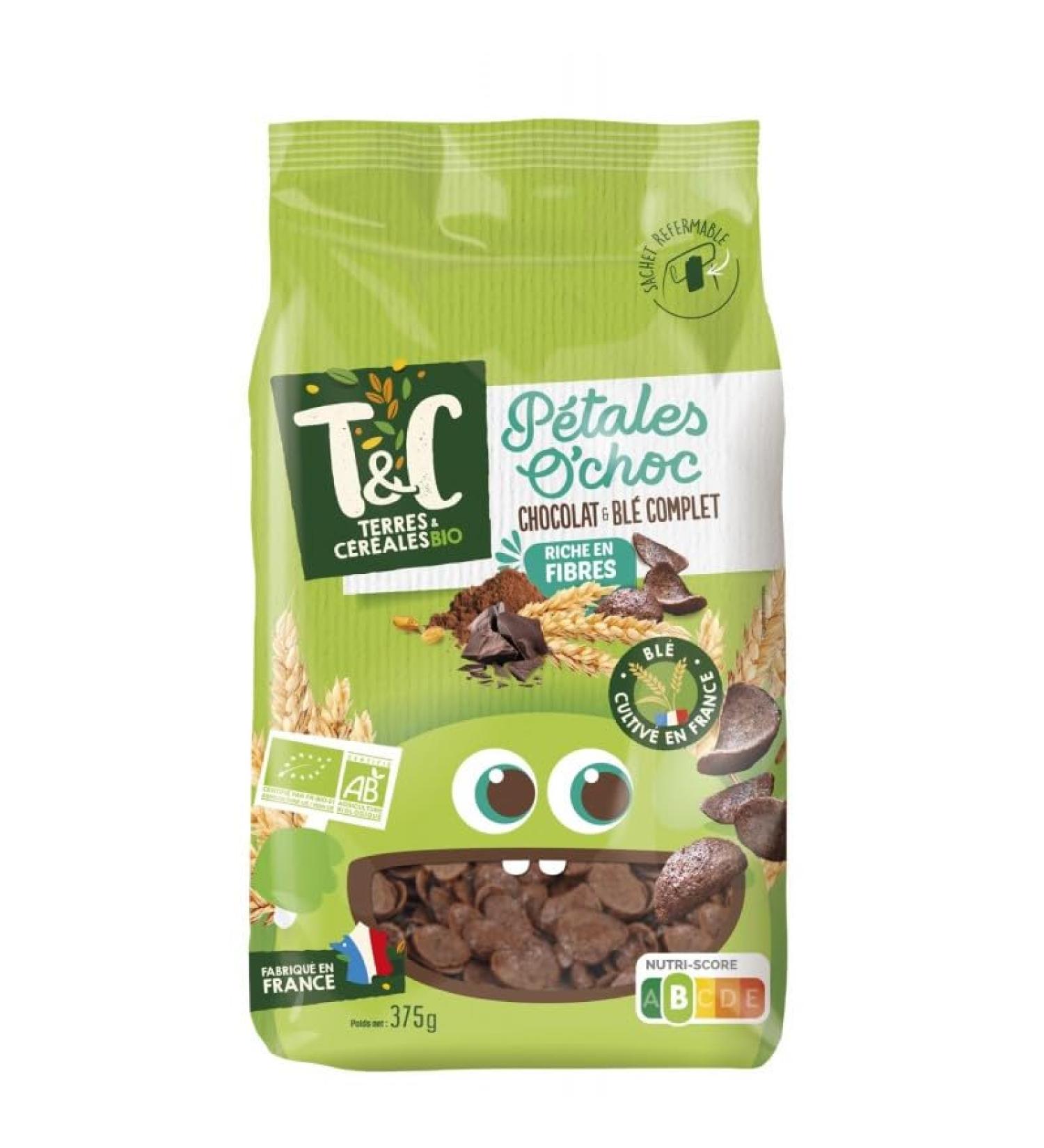 Terres et C r ales Bio P tales O'Choc - D lice cacaot et croustillant 375g D licieux p tales au cacao Bio - Option saine et gourmande - Le Lot De 3