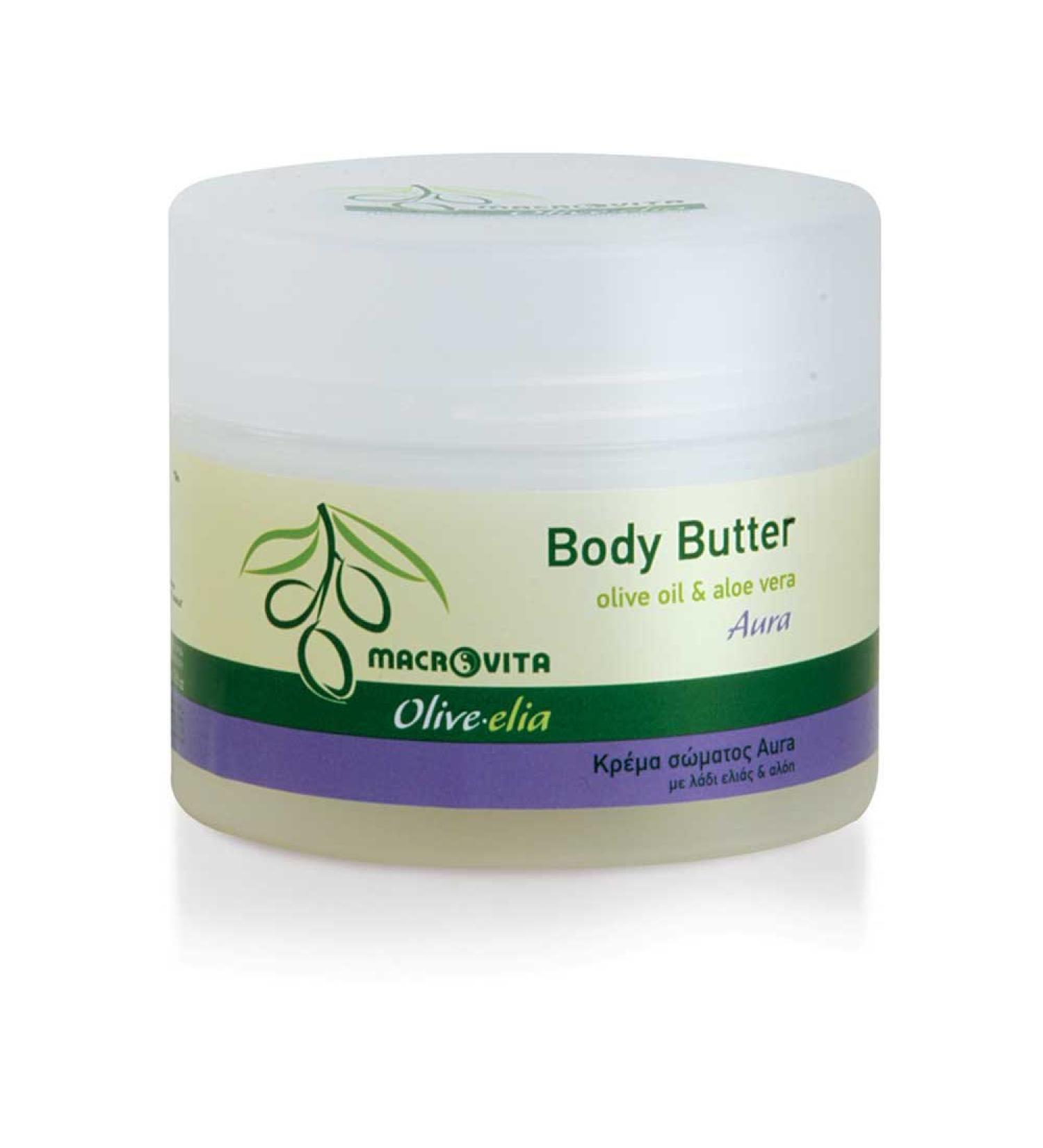 MACROVITA OLIVELIA AURA BODY BUTTER OLIVE OIL & ALOE VERA 200 ML.