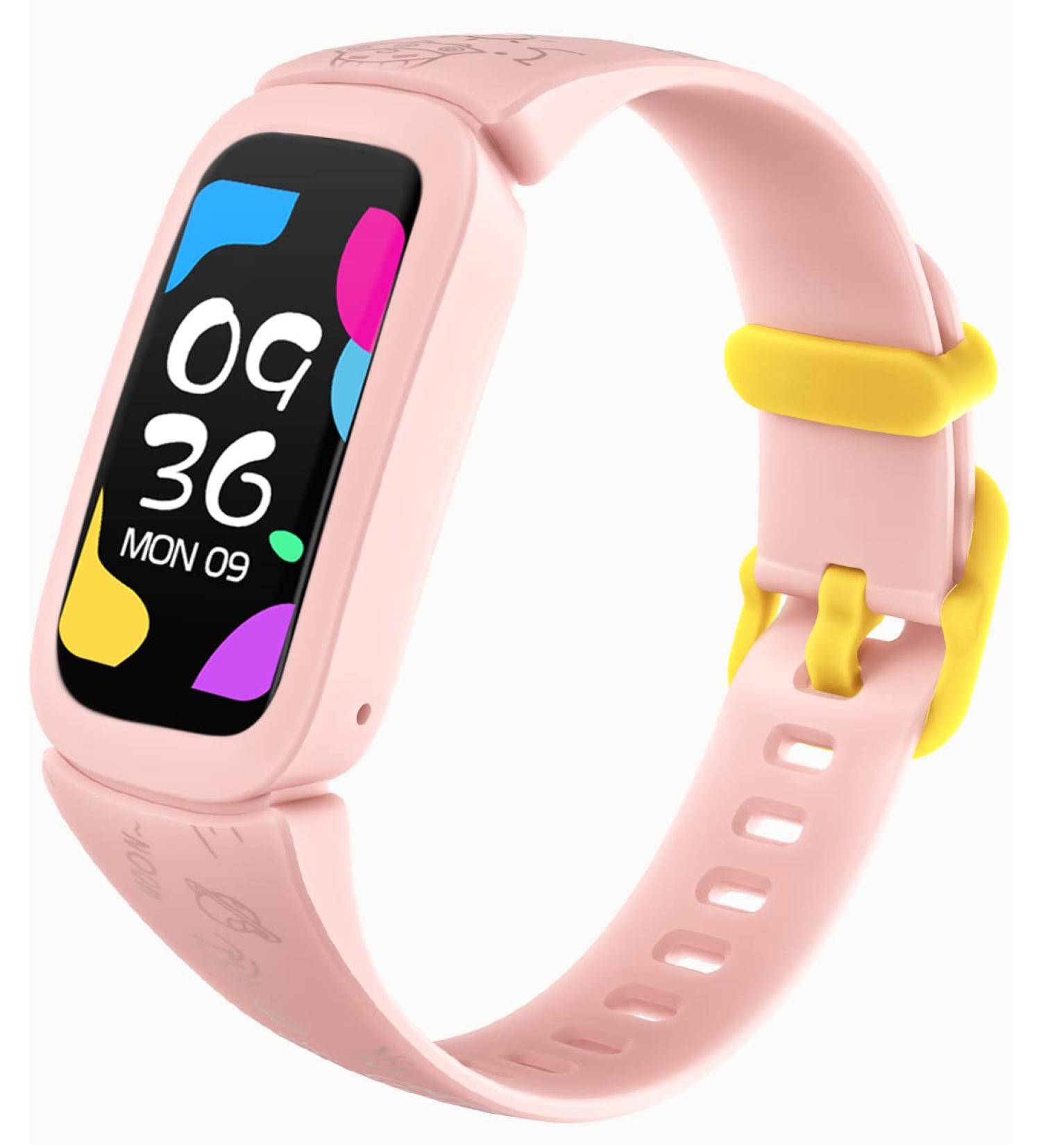 MorePro Kids Fitness Tracker for Girls Boys with Blood Oxygen Monitor, Body Temperature DIY Screen Smart Watch with Heart Rate Sleep Monitor, SpO2 IP68 Waterproof Pedometer. Pink - Buy Online on GoSupps.com