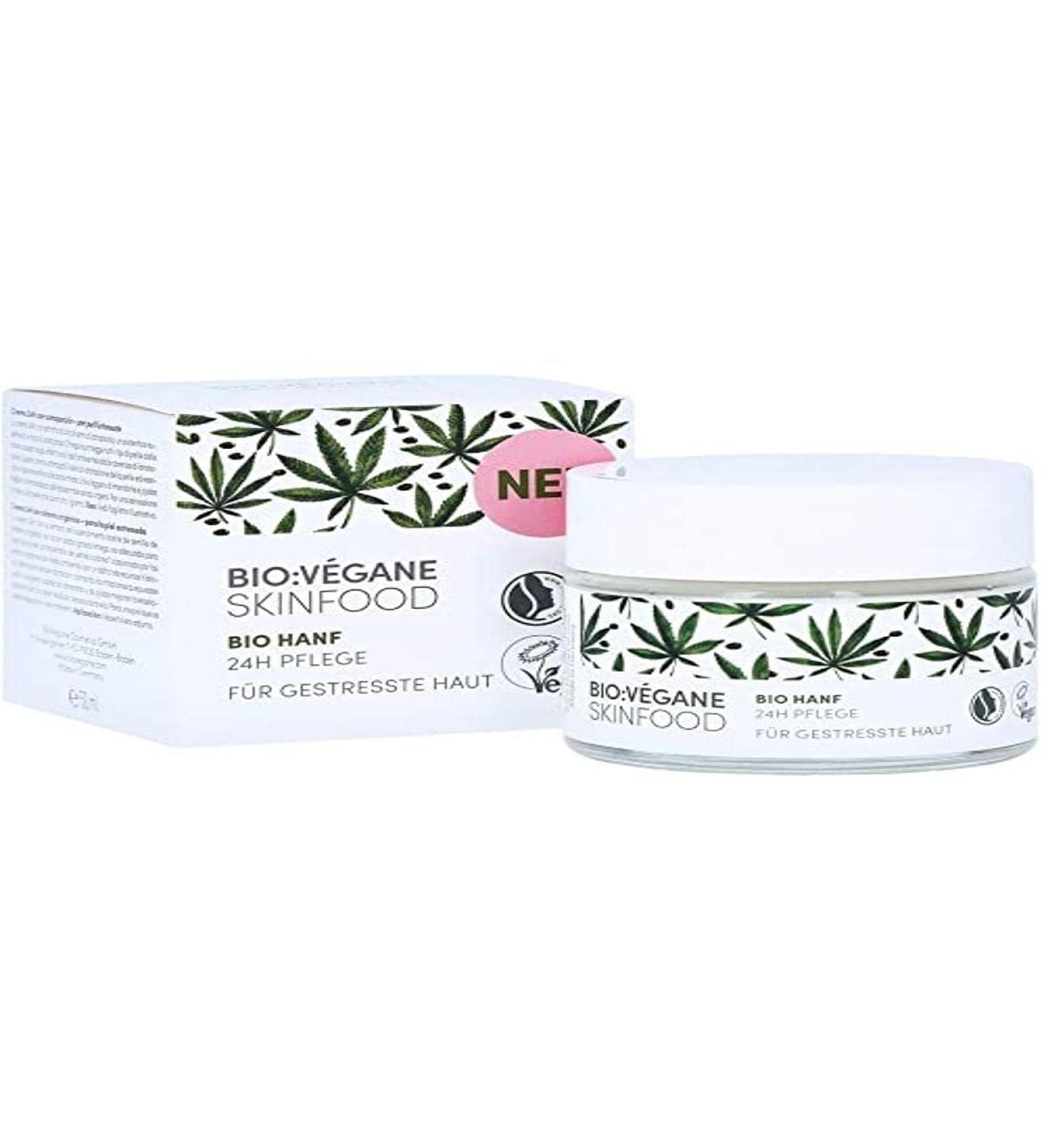 BIO:VEGANE SKINFOOD Organic Hemp 24 Hour Care For Stressed Skin 1.7 oz (50 ml)