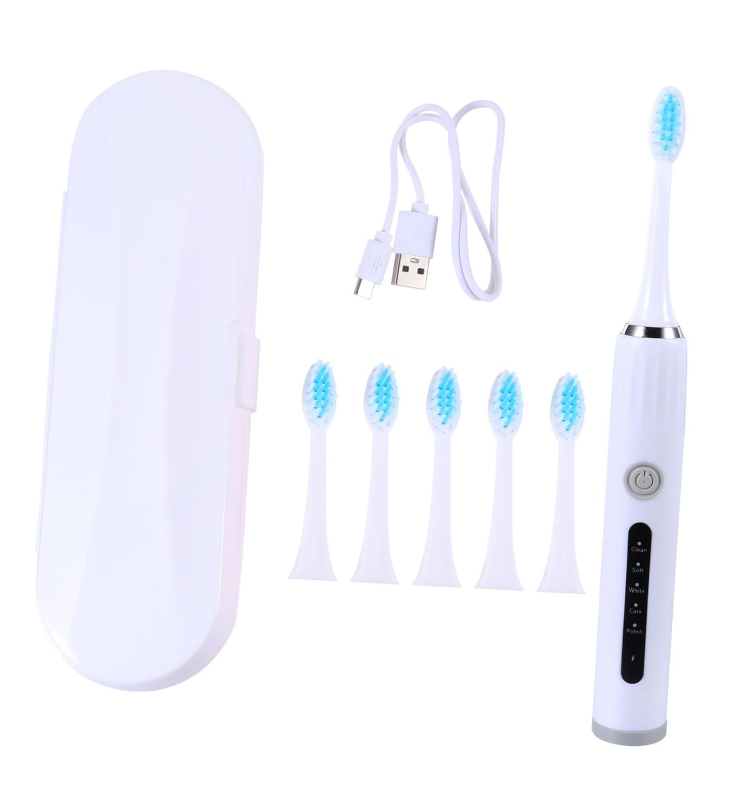 Gleavi Electric Toothbrush Set - Travel-Friendly Oral Care Kids & Adults 1 Pack White Bristle Cleaning Brush - Buy Online on GoSupps.com