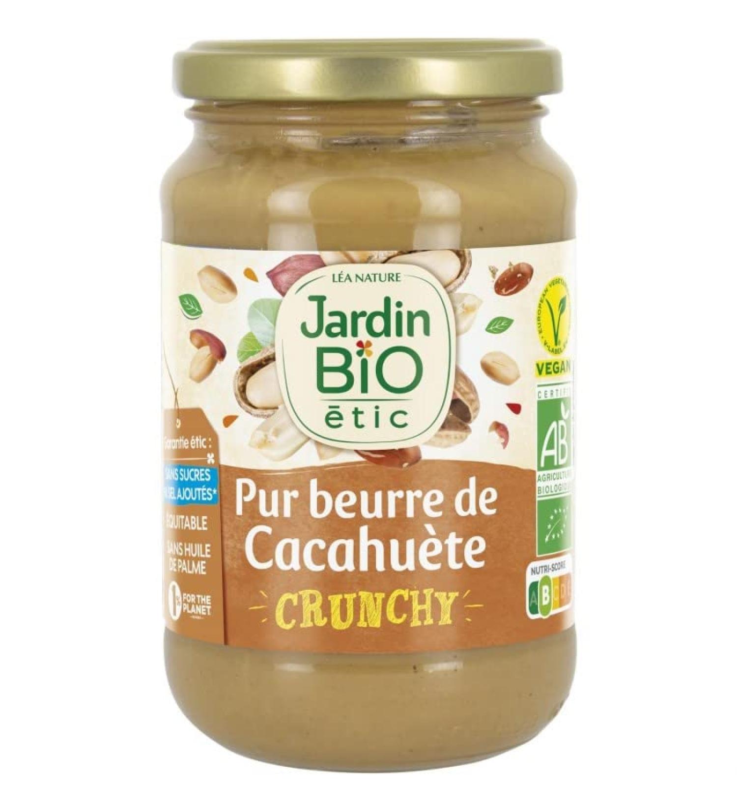 Jardin Bio Etic Pur e de Cacahu te Crunchy Bio et quitable - Pot de 350g pour une nutrition saine et gourmande. - Le Lot De 3