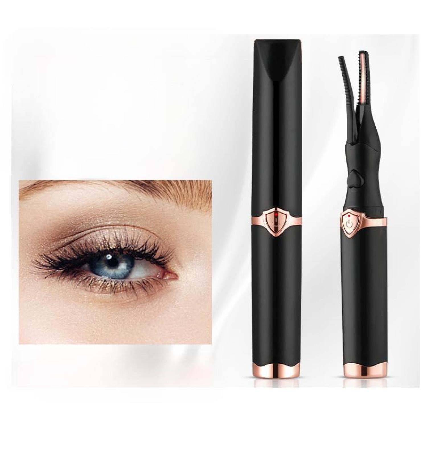 Shop Heated Eyelash Curlers - Mini Electric Portable USB Rechargeable 24-Hour Long-Lasting (Black) - International Shipping Available - Buy Online on GoSupps.com