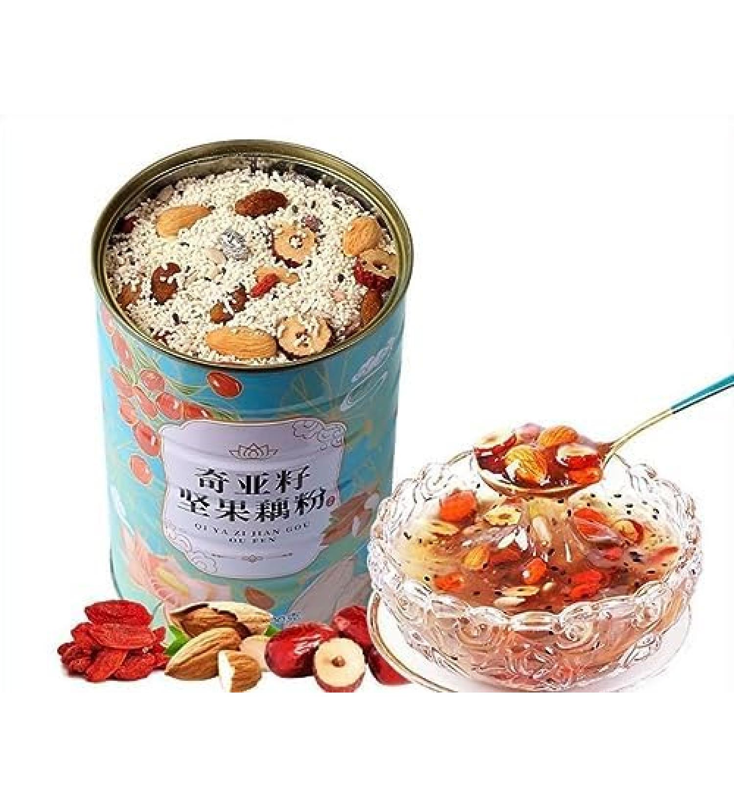 Osmanthus nut lotus root powder soup instant brewed and ready to eat red jujube nut soup rose flavored full belly snack fruit soup Nutritional breakfast gift (Grain lotus root powder 4 can) - Buy Online on GoSupps.com