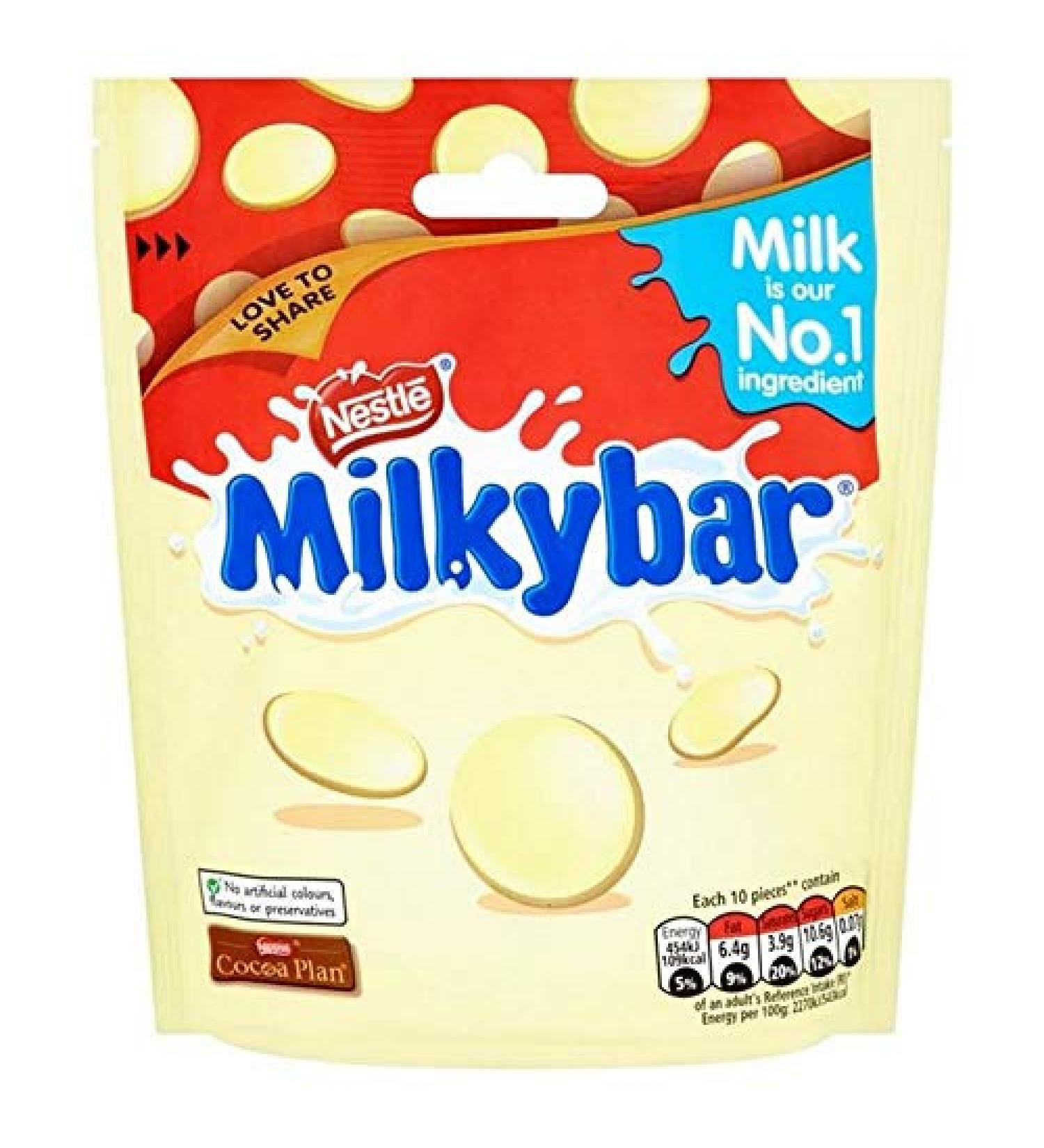 Milkybar 4x Giant Milkybar Buttons White Chocolate Sharing Bag 103g