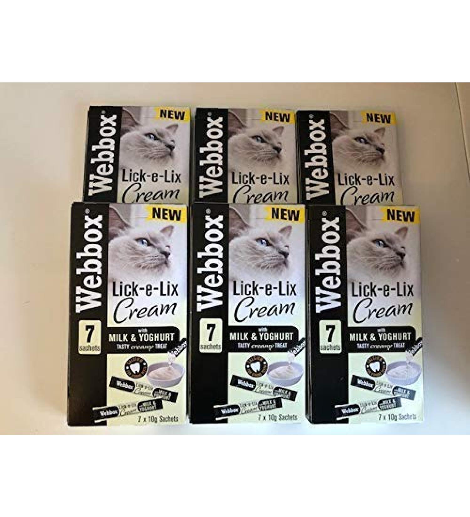 Webbox Lick-e-Lix Cream with Milk and Yoghurt 7 x 10g Sachets (Pack of 6)