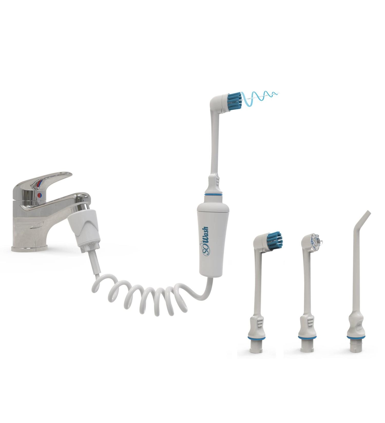 SoWash Trio Water Flosser | Non-Electric Dental Irrigator | Connects to Faucet | Vortice Tips Included | Italian Quality | International Shipping - Buy Online on GoSupps.com