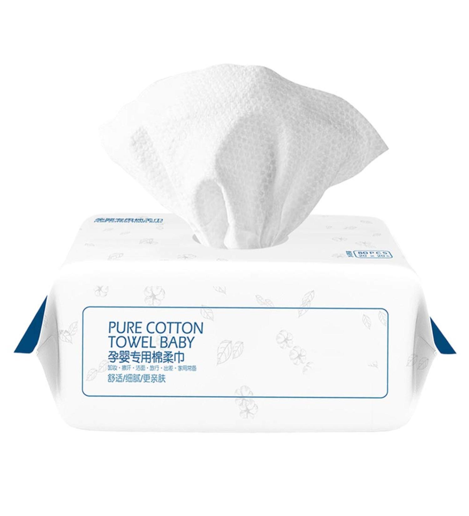 Milisten 80pcs Soft Dry Wipe Disposable Face Towel for Sensitive Skin - White - Buy Online on GoSupps.com