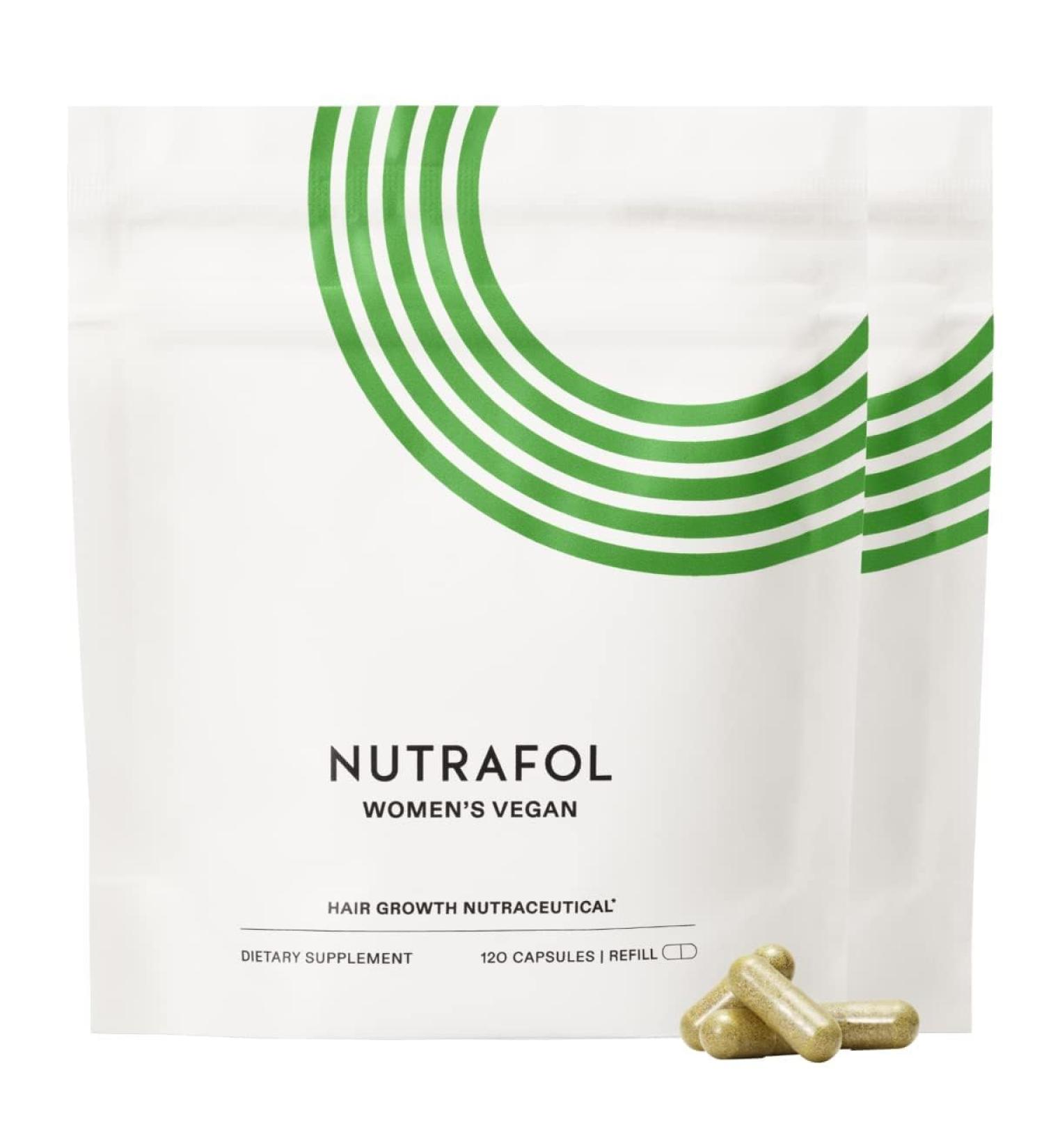 Nutrafol Women’s Vegan Hair Growth Supplements - Clinically Tested for Thicker Stronger Hair - 2 Month Supply | Plant-Based Dermatologist Recommended - Buy Online on GoSupps.com