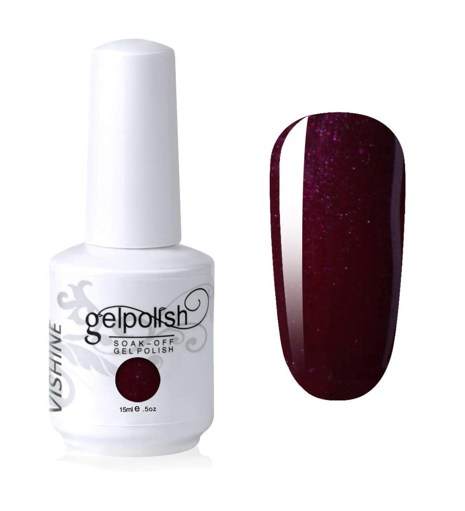 Vishine Gelpolish Lacquer Color Soak Off UV LED Gel Nail Polish Manicure Pearl Maroon(1453) - Buy Online on GoSupps.com