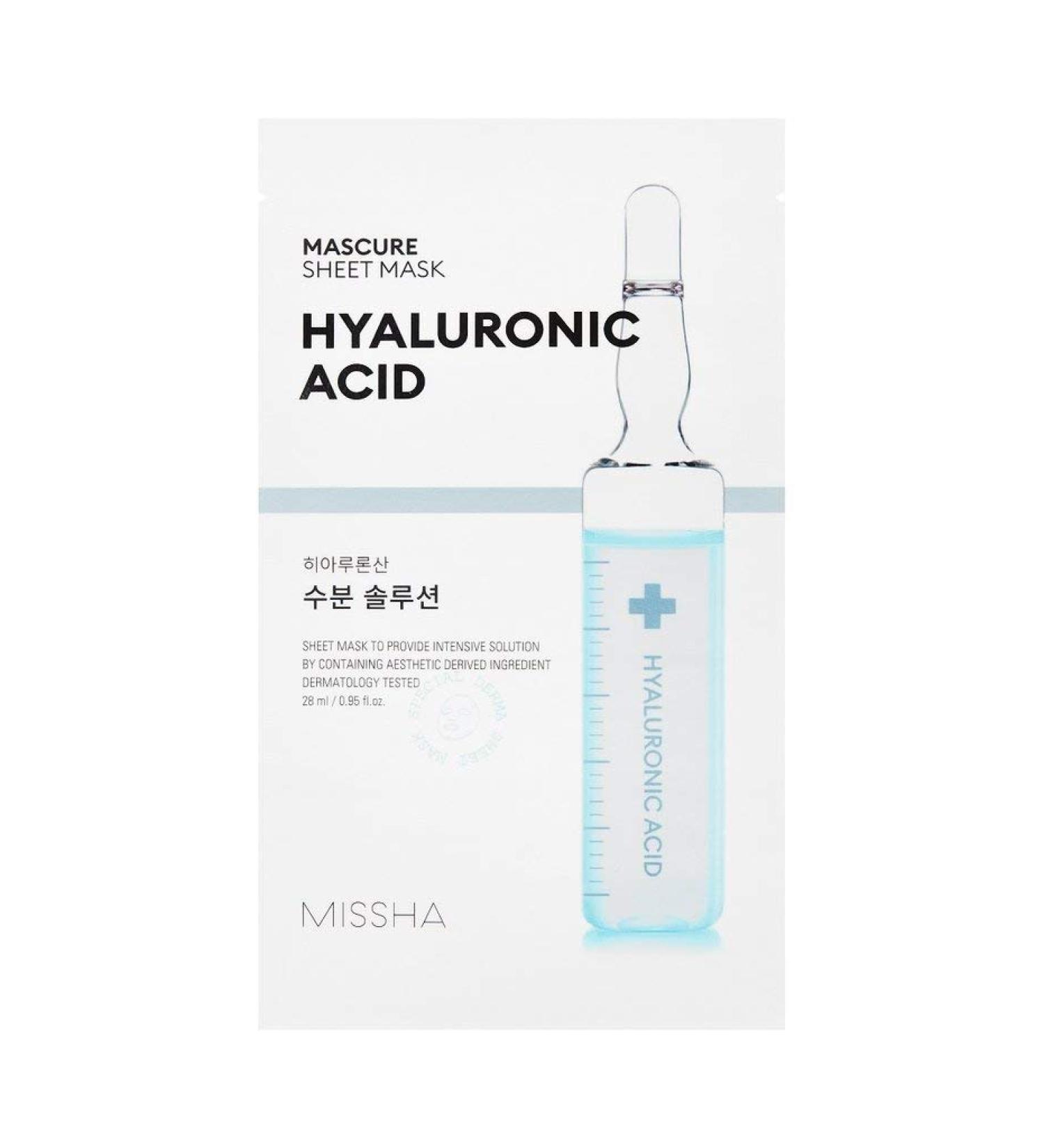 MISSHA Mascure Hydra Solution Sheet Mask with Hyaluronic Acid - Hydrating Face Mask for Deep Moisture (1 Piece) - International Shipping Available - Buy Online on GoSupps.com