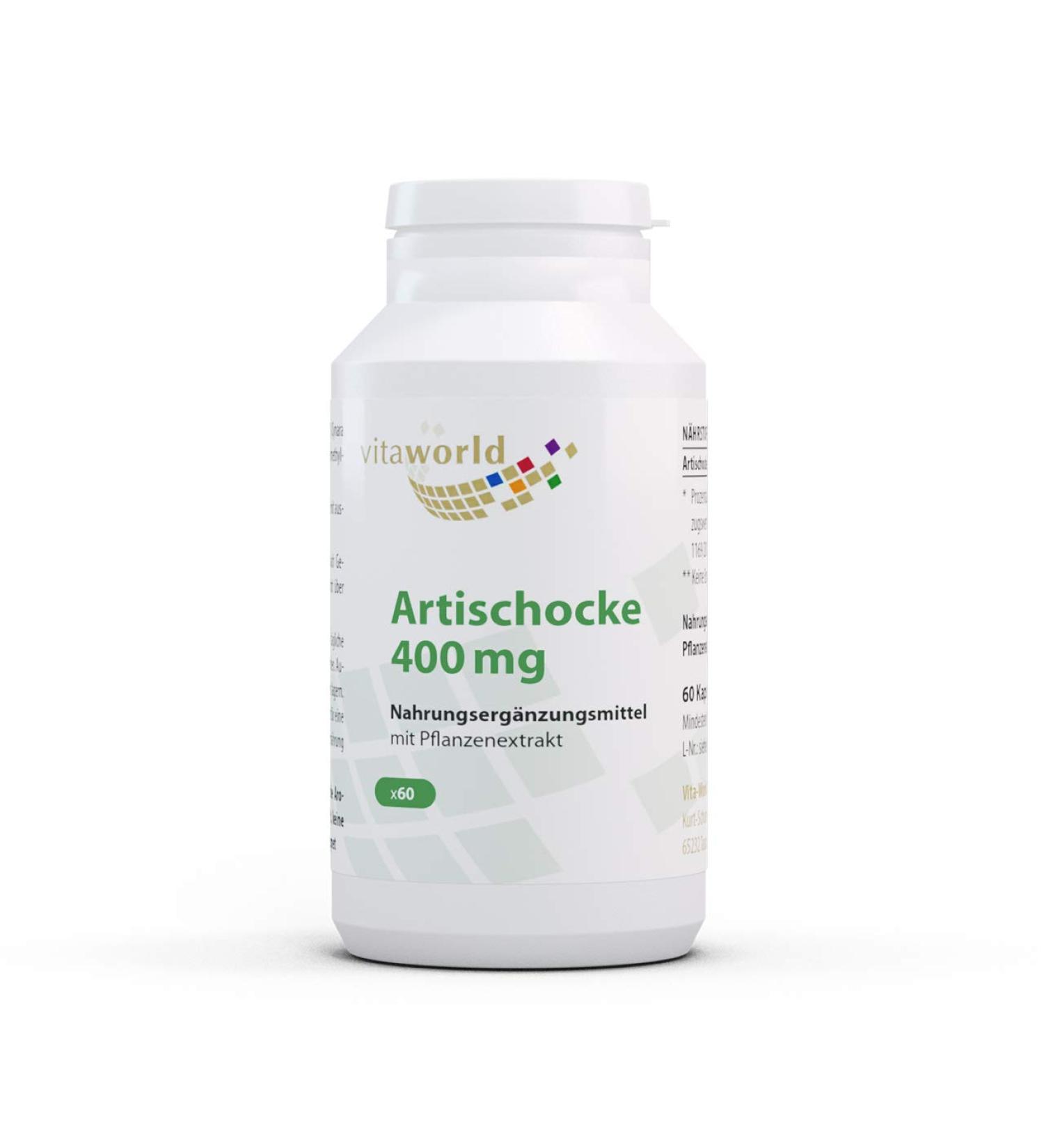Vita World Artichoke 400Mg 60 Capsules Made in Germany