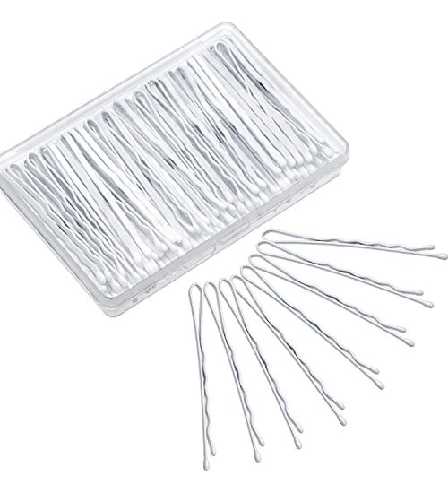 100 White Bobby Pins 2.2 Inch Hair Clips for Women Girls with Storage Box - Wedding Hair Accessories for All Hair Types - Buy Online on GoSupps.com