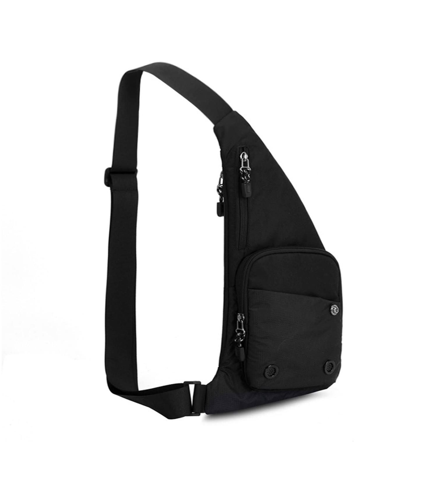 Fandare Ultralight Breast Pocket Sling Bag - Unisex Crossbody Pack for Outdoor Camping & Hiking - Lightweight Daypack in Black - Buy Online on GoSupps.com