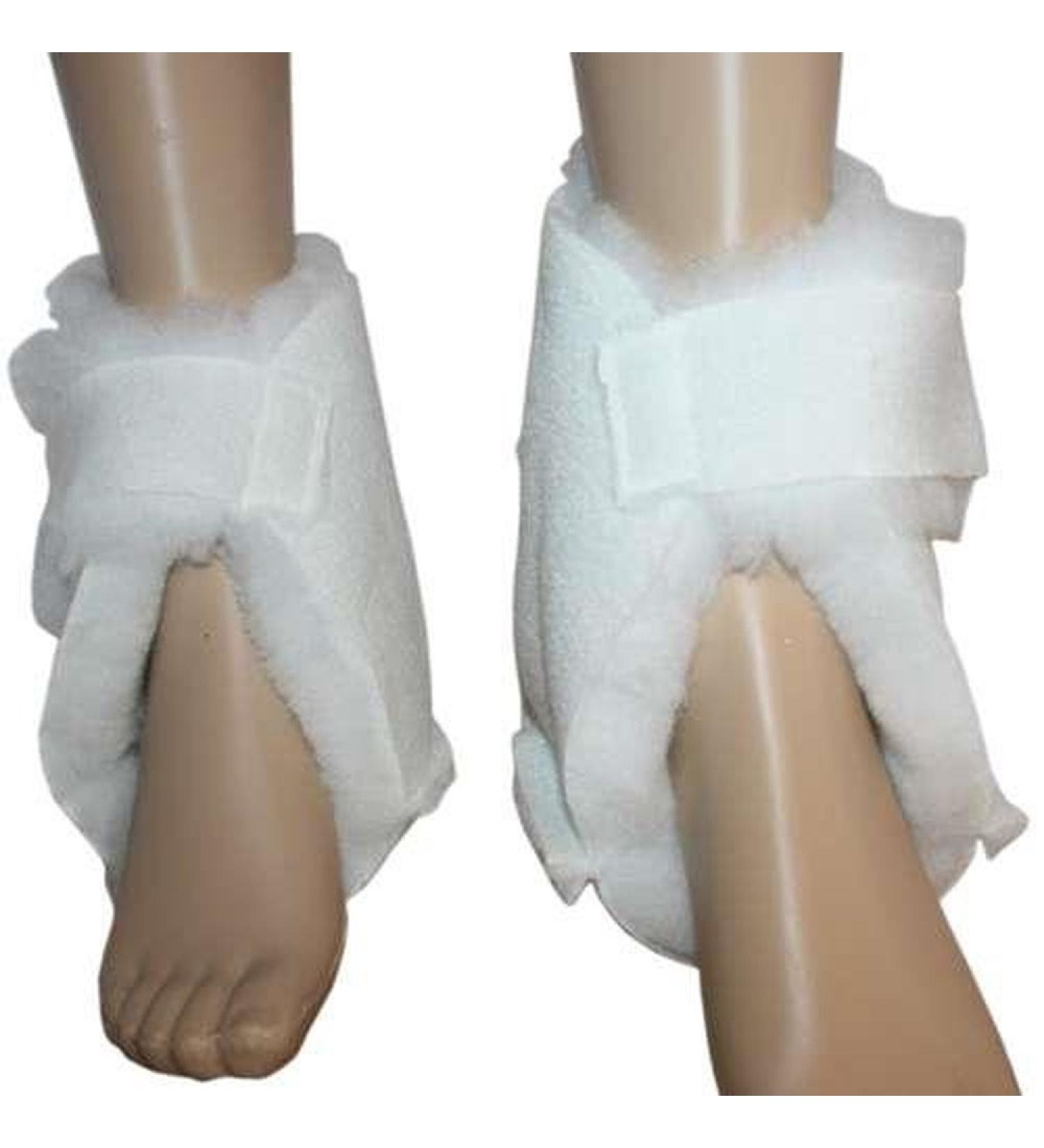 Anti decubitus heel protector - anatomical fit for the right foot - 1 piece - white - pile height approx. 28 mm - with velcro fastening