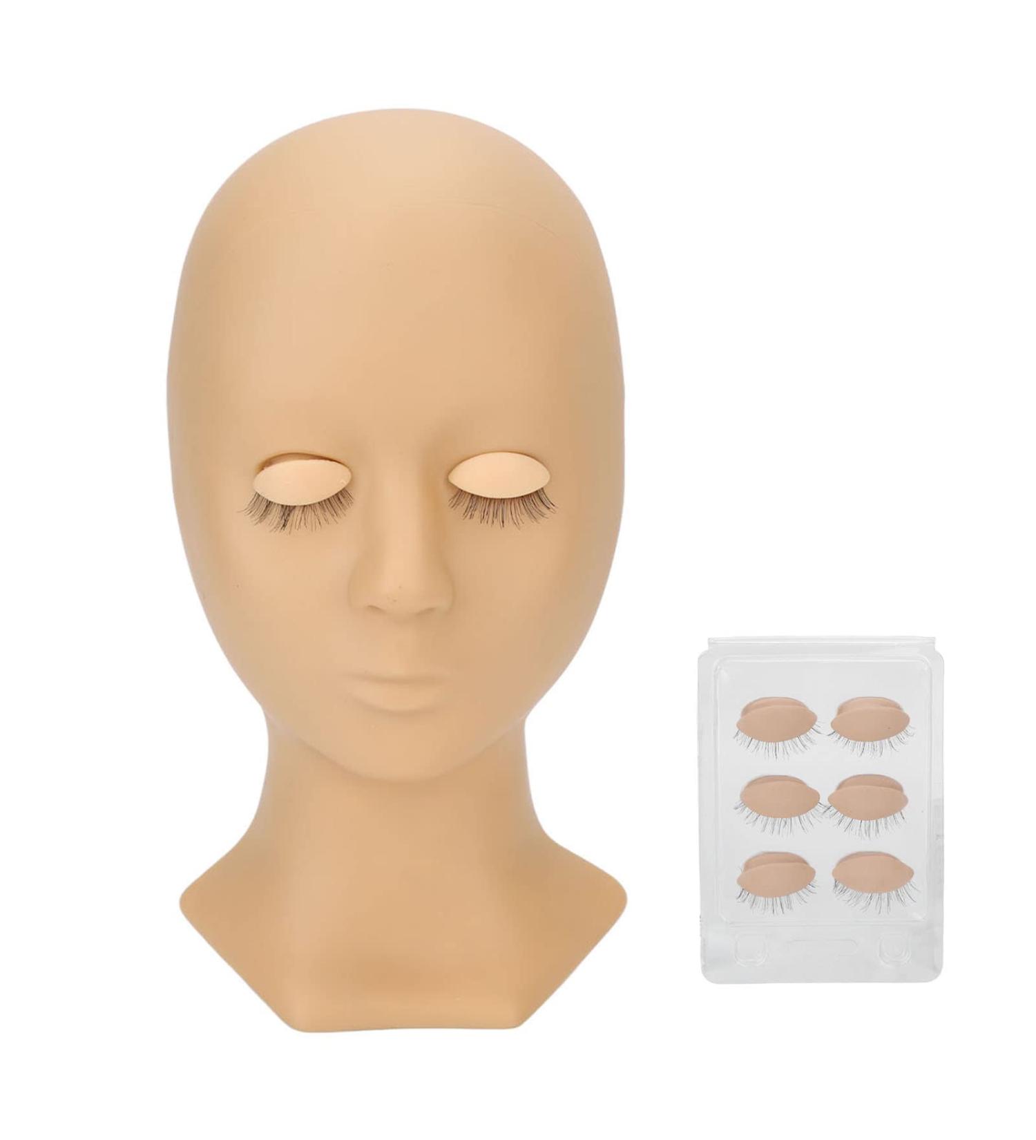 Exercise Head for Eyelash Extension Training | Silicone Training Head with 4 Interchangeable Eyes | Enhance Your Skills - Buy Online on GoSupps.com