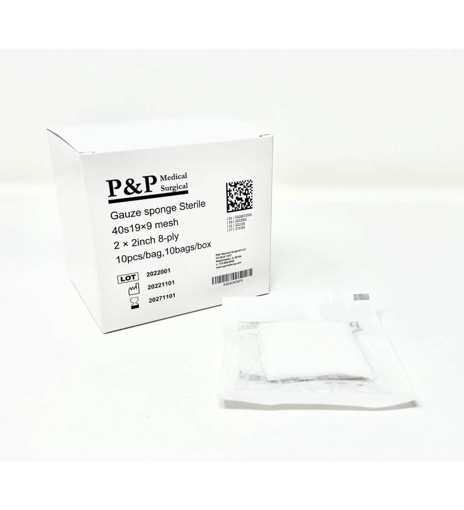 Buy Sterile Gauze Surgical Sponges 2x2 - High-Quality 8-Ply Cotton Pads | Box of 500 | International Shipping - Buy Online on GoSupps.com