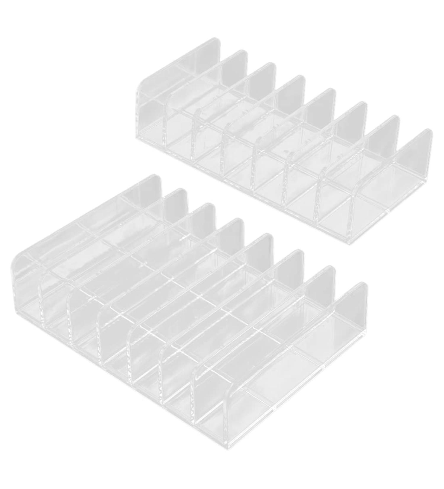 Knadgbft 2 Pack Eyeshadow Makeup Palette Organizer 7 Section Divided Palette Holder Inserts Eyeshadow Storage Organizer(2 Size) - Buy Online on GoSupps.com