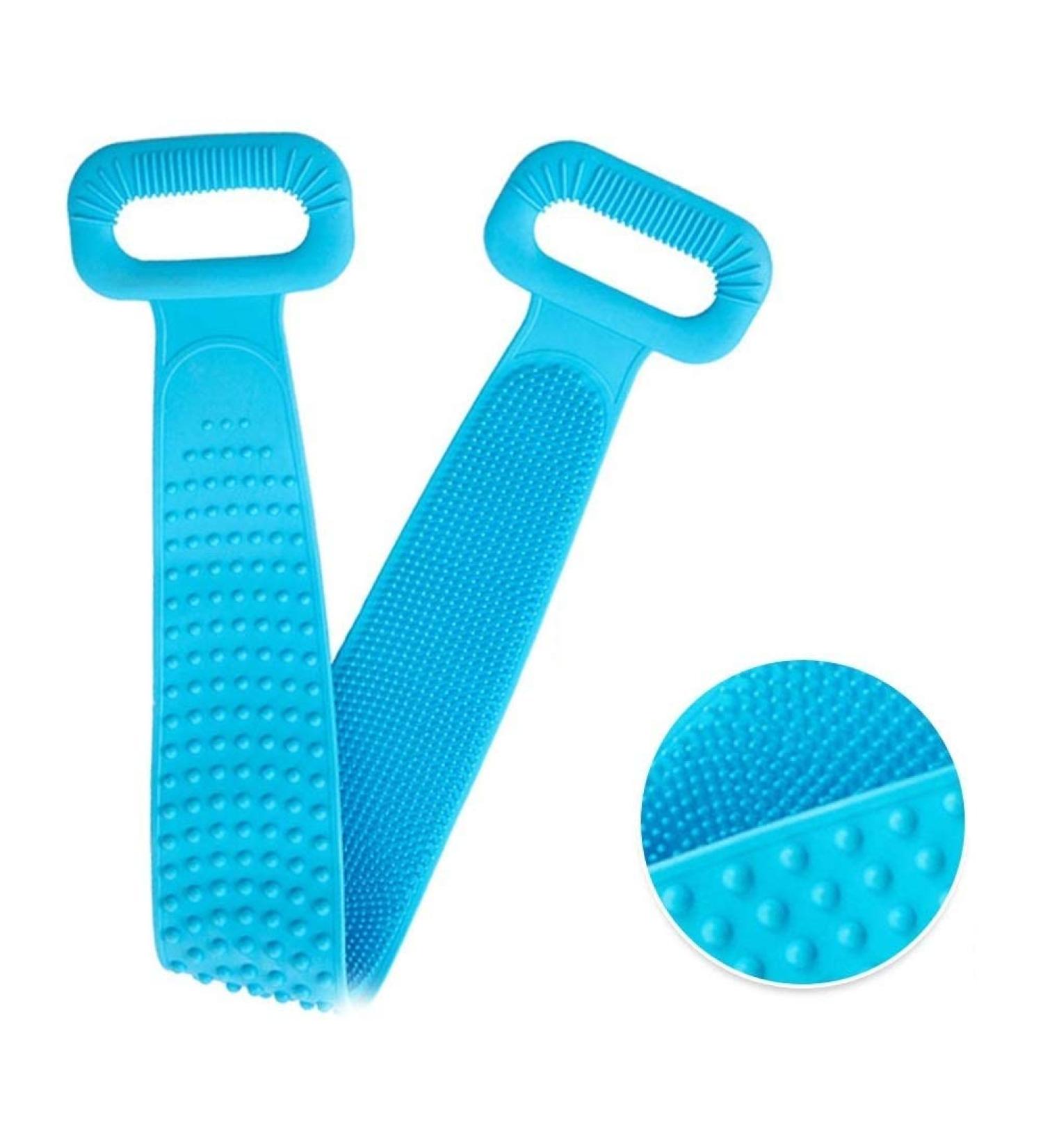 Voarge Back Brush & Scrubber - Silicone Double-Sided Shower Brush for Deep Clean & Massage | 76cm Blue - Ideal for All Skin Types - Buy Online on GoSupps.com