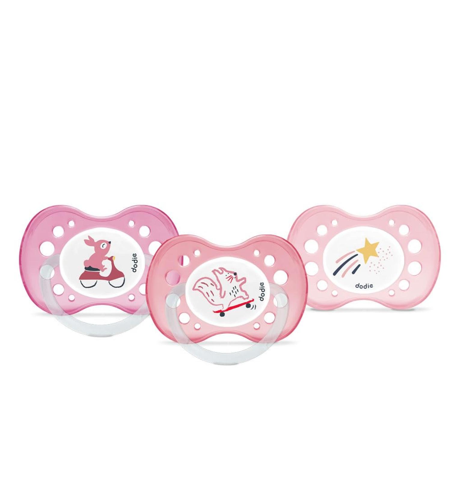 Dodie Anatomical Pacifiers Set for 18+ Months | BPA-Free Robust Designs - Go Girl Squirrel & Shooting Star - Buy Online on GoSupps.com