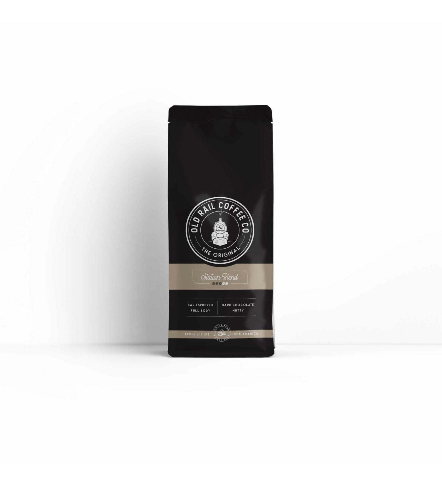 Station Blend Espresso Old Rail Coffee Medium Roast Low Acidity Whole Bean 12 Oz / 340G - Buy Online on GoSupps.com