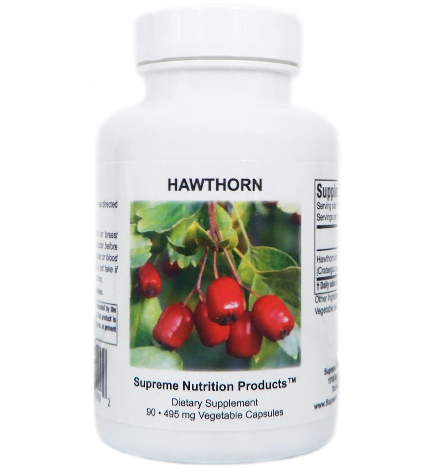 Buy Supreme Nutrition Hawthorn - 90 Pure Vegetarian Capsules for Heart Health | International Shipping Available - Buy Online on GoSupps.com
