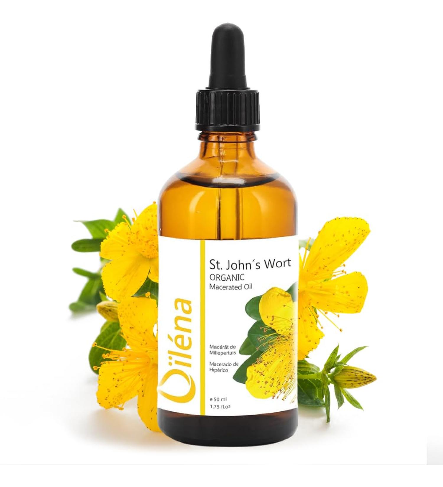 Pure St. John's Wort Mazerate Oil | 100% Natural Hyperical Oil for Body Face & Hair Care | 50ml - Ideal for Massages - Buy Online on GoSupps.com