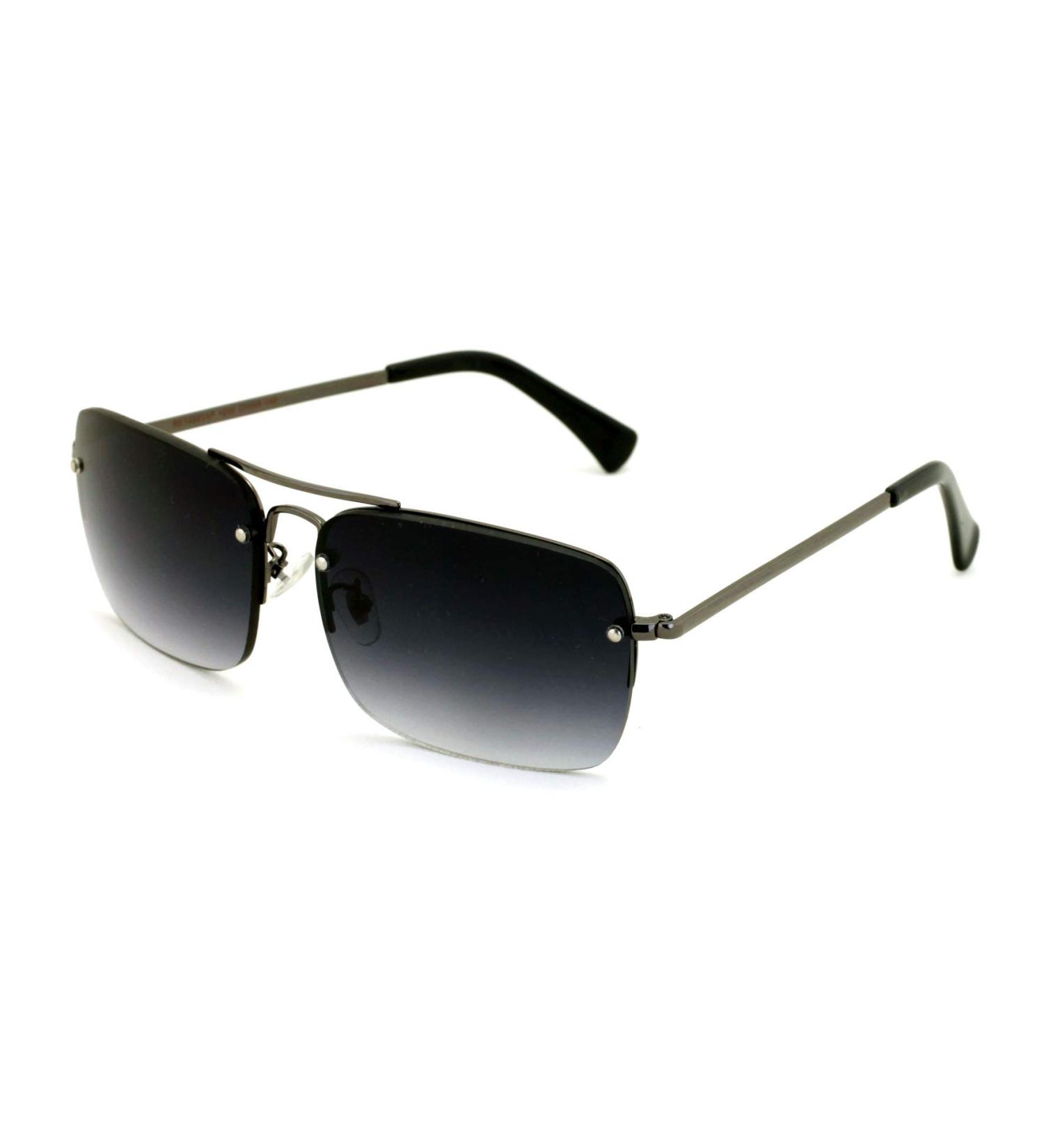 Men's Large Outdoor Sunglasses - Metal Rimless Rectangular Tinted Reading Glasses | 3.5x Gunmetal-Black Readers for Optimal Vision - Buy Online on GoSupps.com