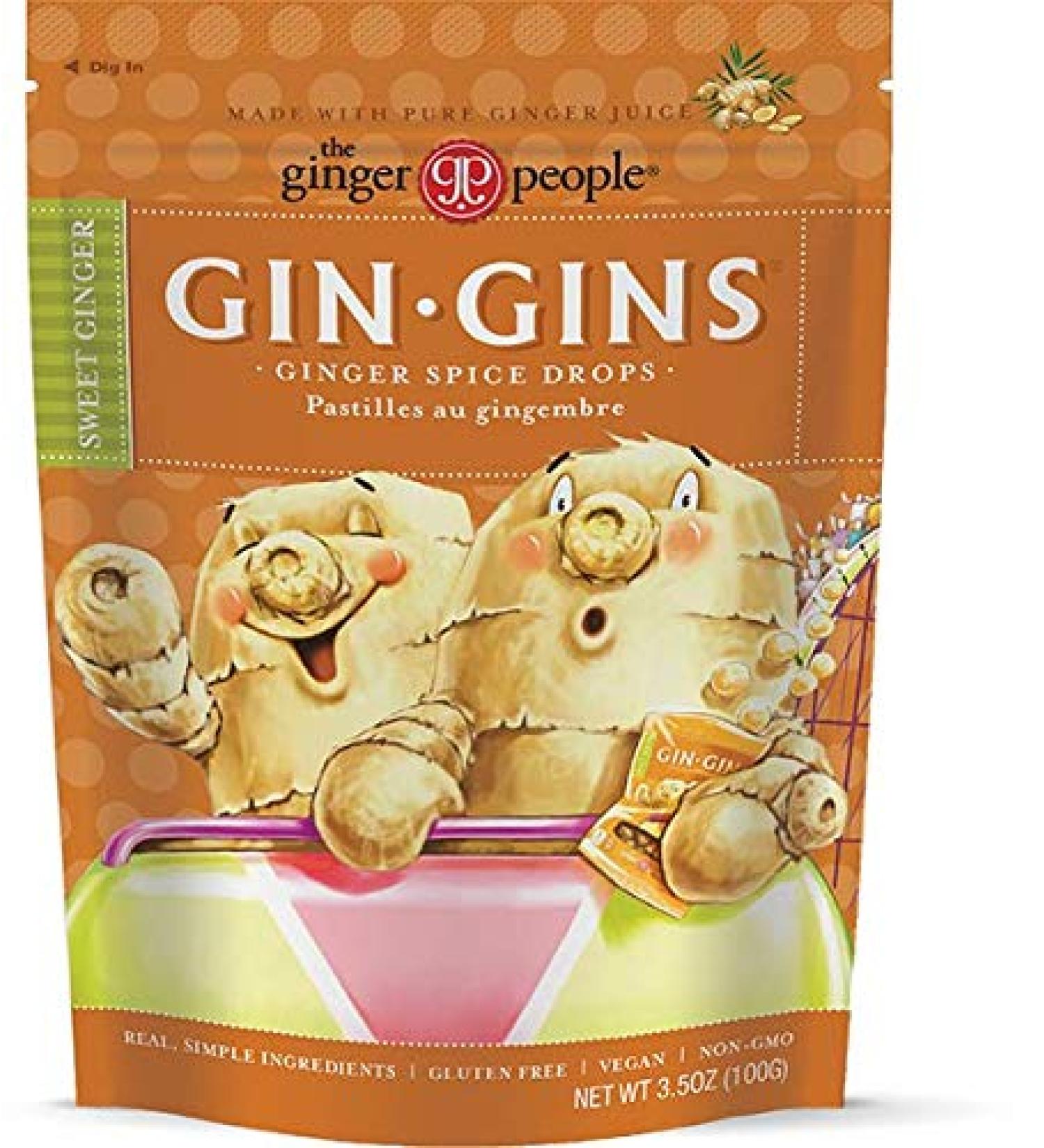 Ginger People Gin Gins â€“ 3.5 oz Ginger Spice Drops | Natural Candy & Wellness - Buy Online on GoSupps.com