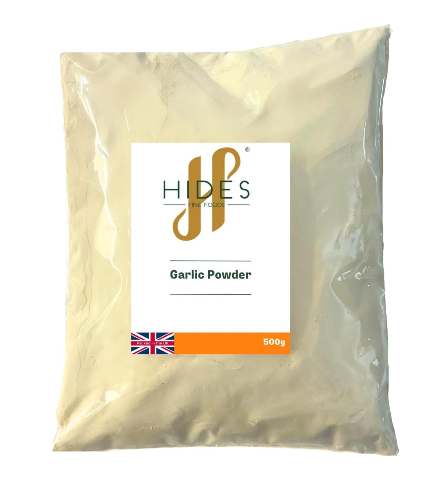 Hides Fine Foods - Garlic Powder 500g - GMO Free - Suitable for Vegetarians - Perfect for rubs - Meat Seasoning - Vegetable Seasoning - Perfect for Summer - Buy Online on GoSupps.com