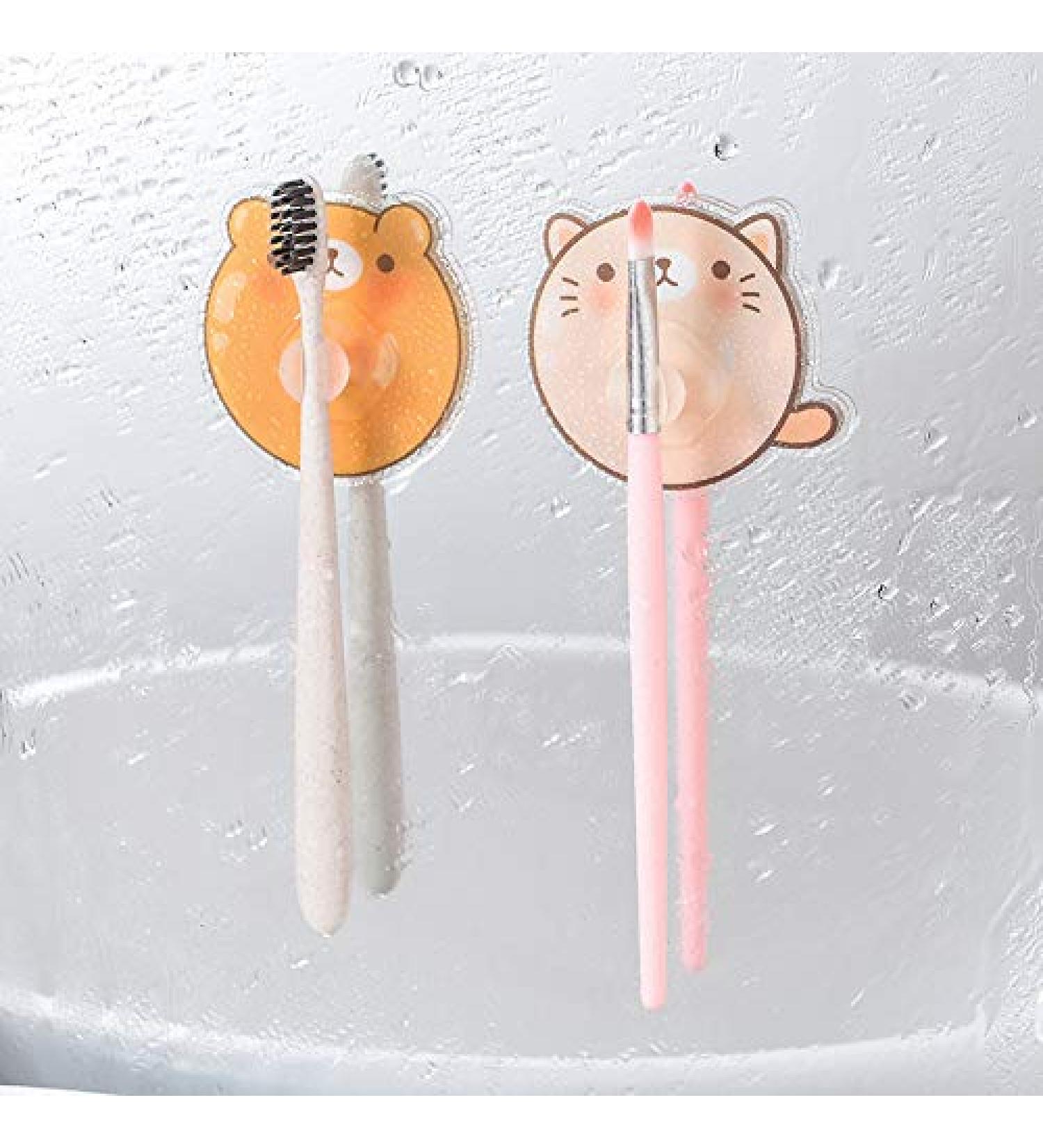 Angoter Cartoon Toothbrush Holder - No Glue Toothbrush Rack for Kids | Fun Bathroom Organizer in Random Colors - Buy Online on GoSupps.com
