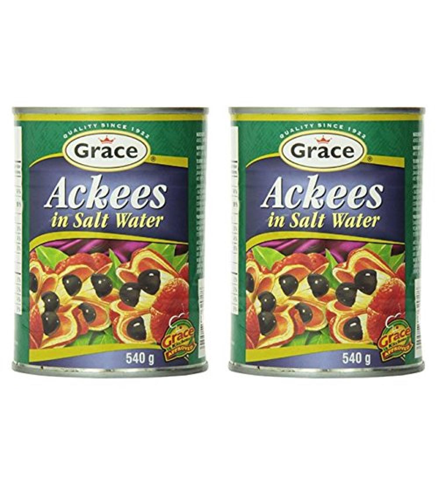 Grace Ackees in Salt Water Cans, 19 Ounce (Pack of 2)