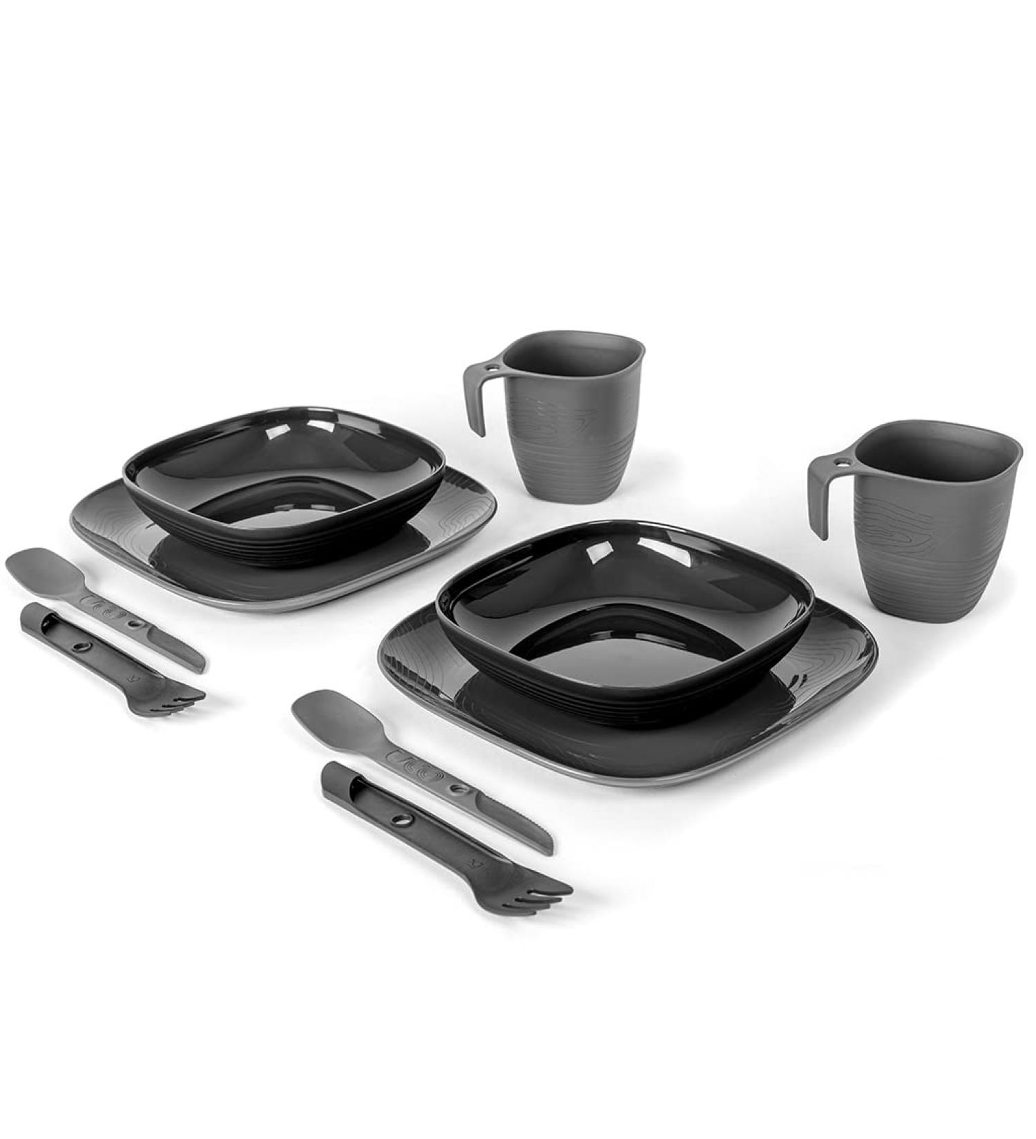 UCO 2-Person Camping Mess Kit with Bowl, Plate, Collapsible Cup, Spork, and Mesh Bag - Buy Online on GoSupps.com