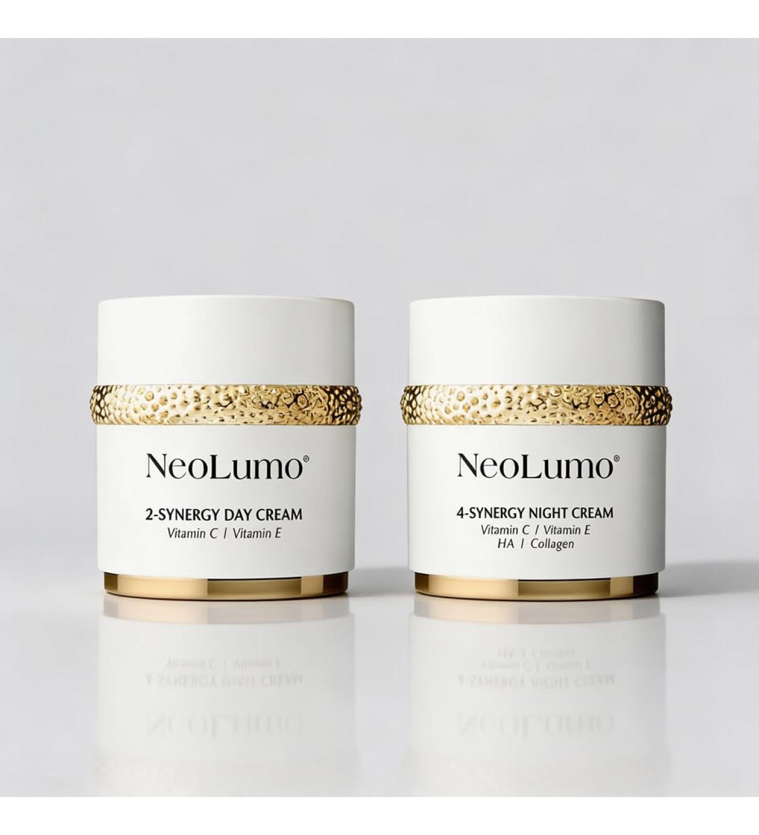 Atempause Kaffee NeoLumo Daily Balance Cream Set of 2 Synergy Day Creams + 4 Synergy Night Creams with Vitamin C and E Hyaluronic Acid Collagen Day and Night Care 2 x 50 ml