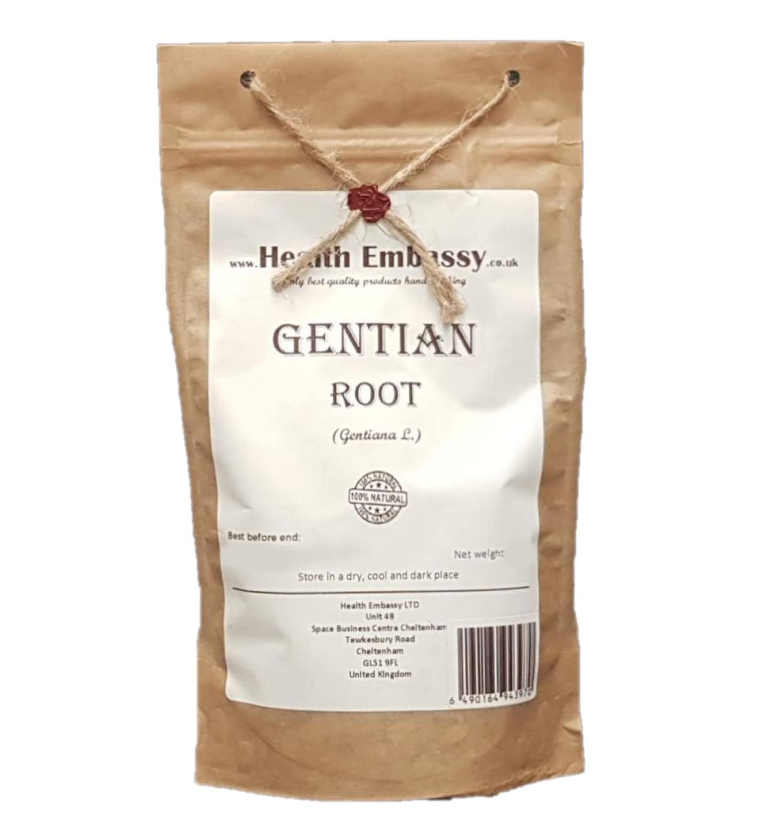 Health Embassy Gentian Root Tea | Gentiana L | Racine de Gentiane Tisane 50g - Buy Online on GoSupps.com