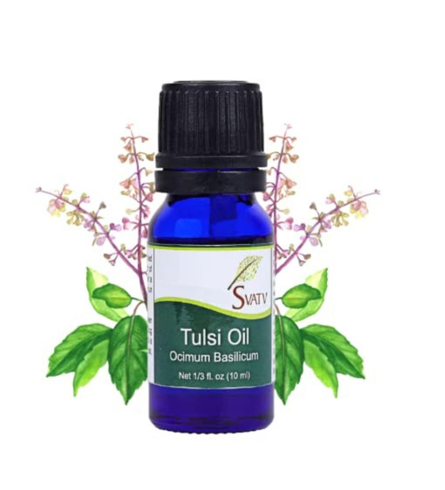 Buy SVATV Tulsi Essential Oil - Therapeutic Quality Aromatherapy Fragrance for Diffuser Yoga Massage & DIY Body Care | 10 ml Basil - Buy Online on GoSupps.com