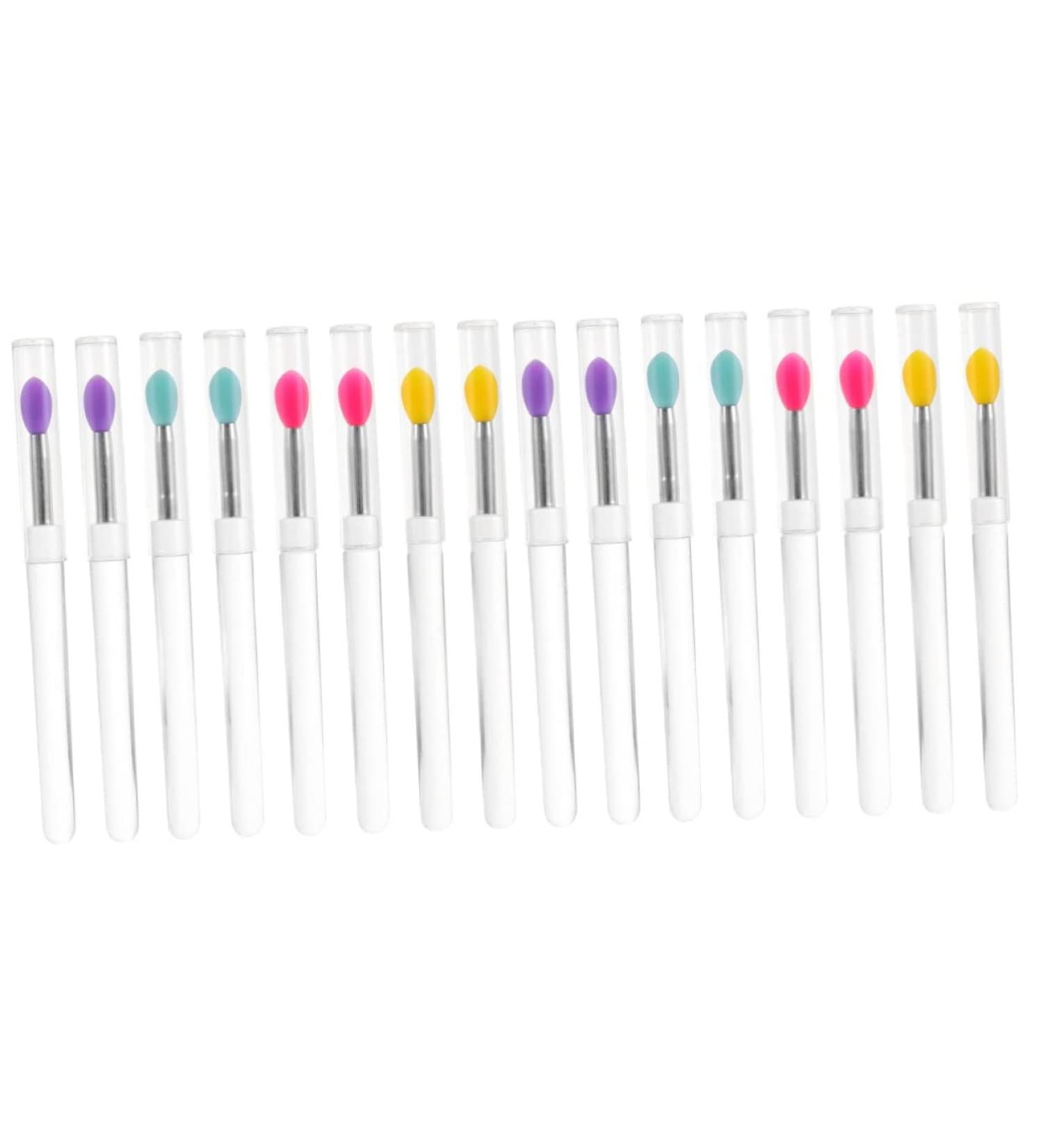 16 Pcs Portable Lipstick Brush Set - Silicone Lip & Eye Makeup Tools for Flawless Application - Buy Online on GoSupps.com