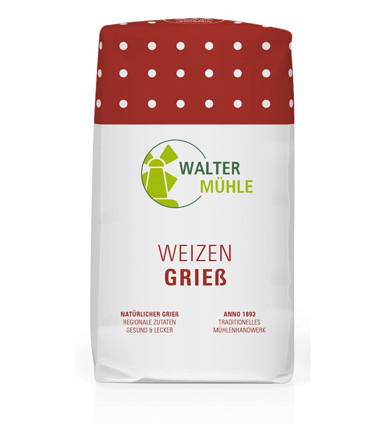 Wheat Semolina - Untreated Semolina 1kg (10 Pack) | Premium Quality by Walter M hle | Pure Natural Baking Ingredient - Buy Online on GoSupps.com