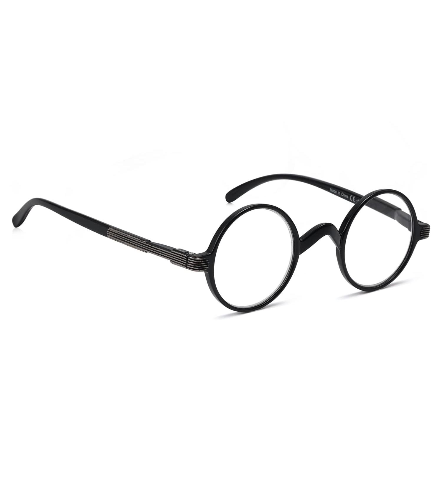BLUESS Vintage Round Reading Glasses - Stylish Black Readers (1.50x Magnification) - International Shipping Available - Buy Online on GoSupps.com