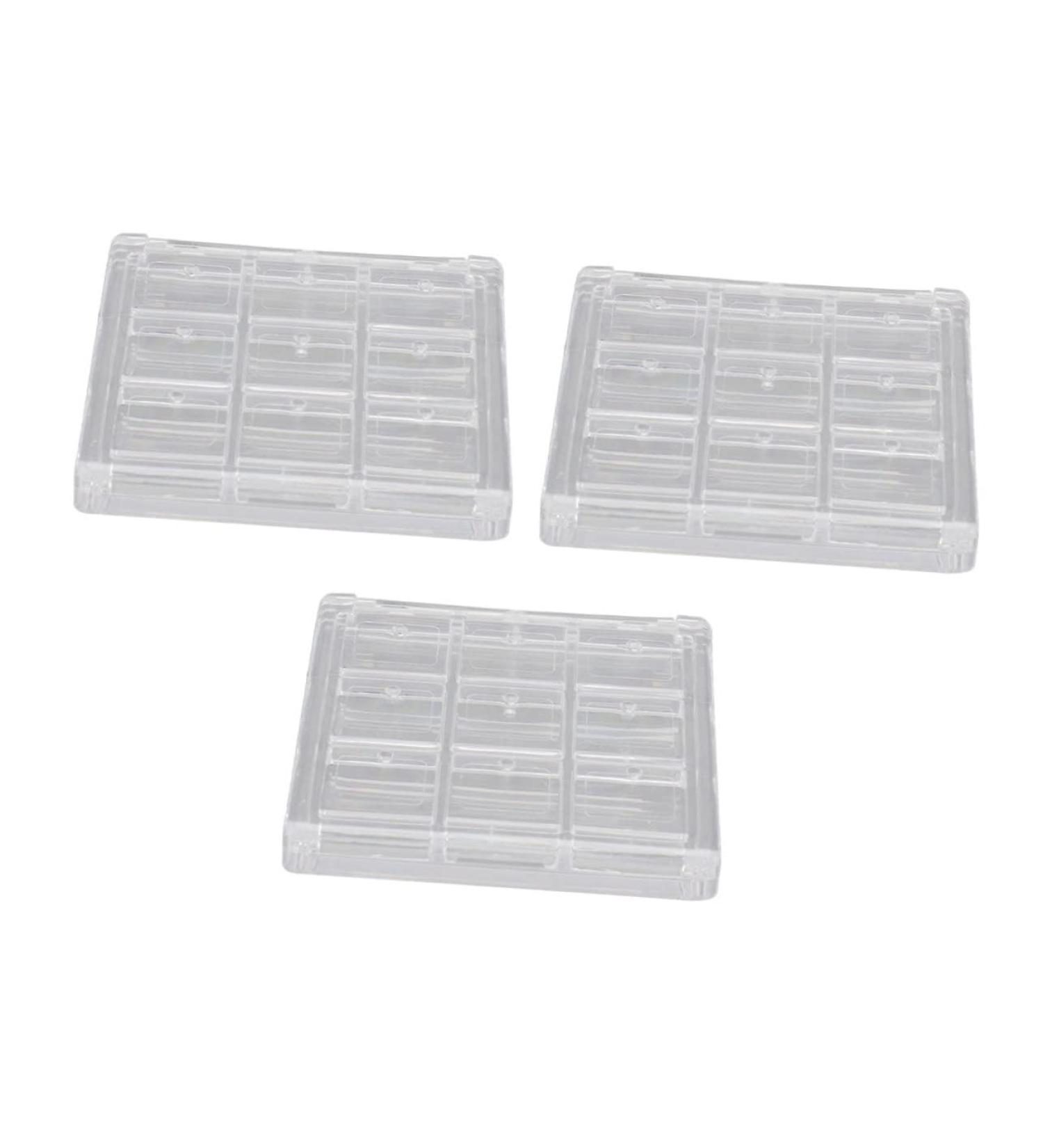 Housoutil Lip 3pcs Boxes Eye Shadow Box Empty Eyeshadow Containers Makeup Storage Case Lipstick Loose Powder Makeup Pallets - Buy Online on GoSupps.com