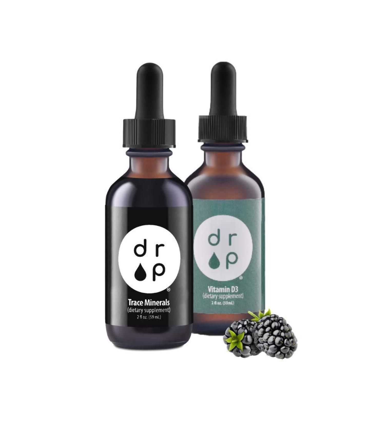 Organic Trace Minerals Electrolyte & Vitamin D3 Drops Bundle | Drop Supplements - Buy Online on GoSupps.com