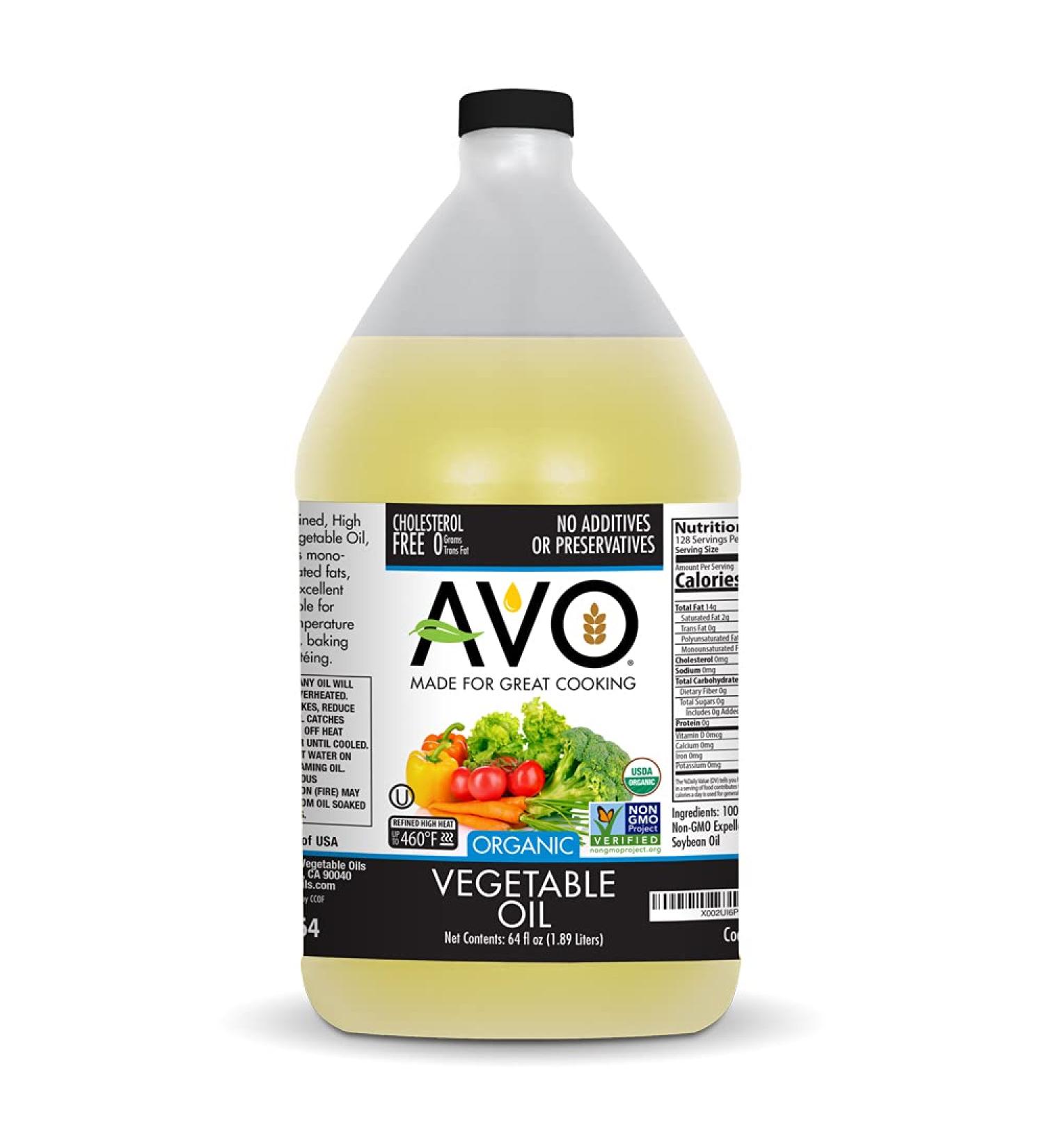 AVO ORGANIC 100% VEGETABLE Oil  64 Fl-oz (Half a Gallon) NO preservatives added - Buy Online on GoSupps.com