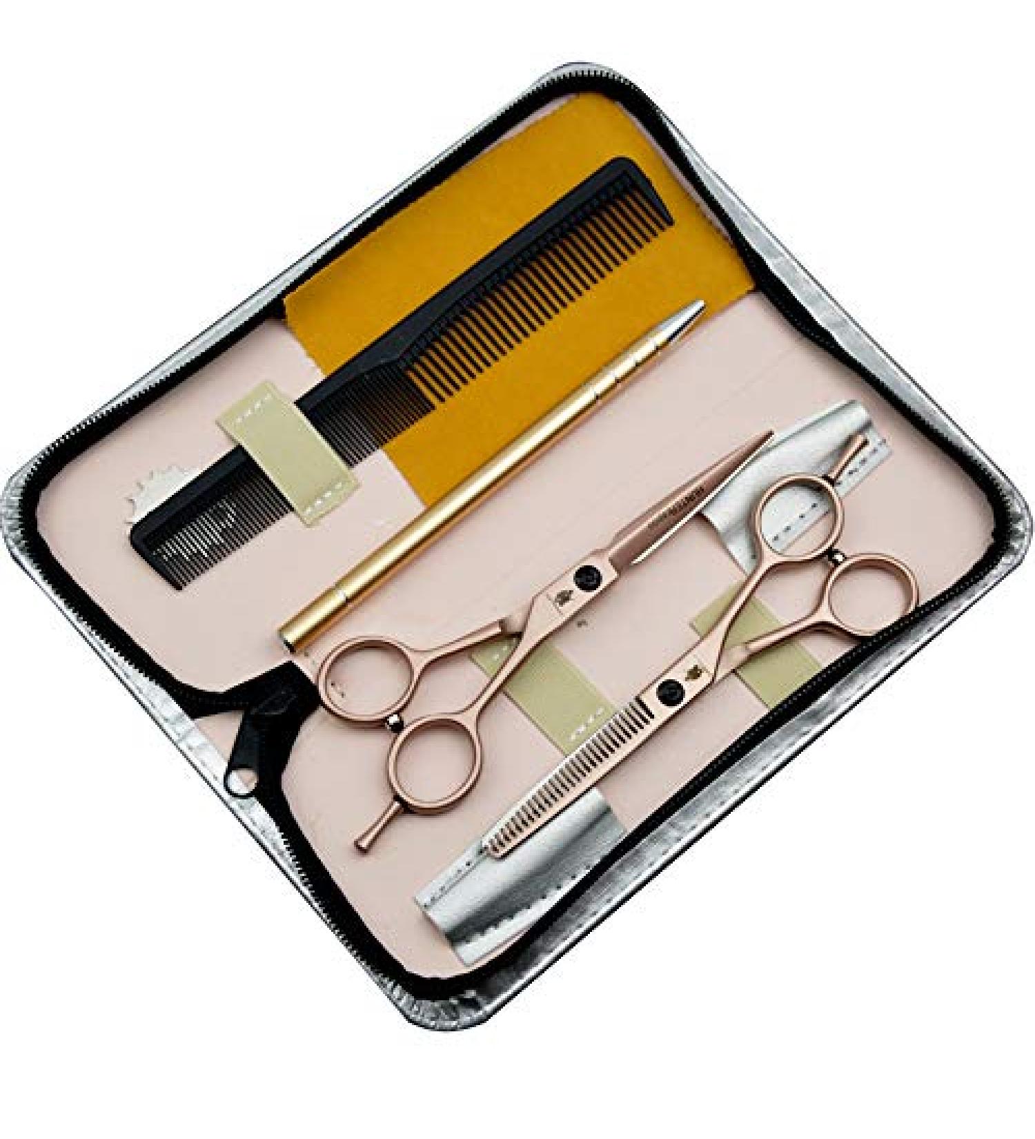 HUNTERrapoo 5.5 inch Barber Hair Cutting Scissors Set For Hairdressing Salons Hair Cutting Scissors & Thinning Shears - Buy Online on GoSupps.com