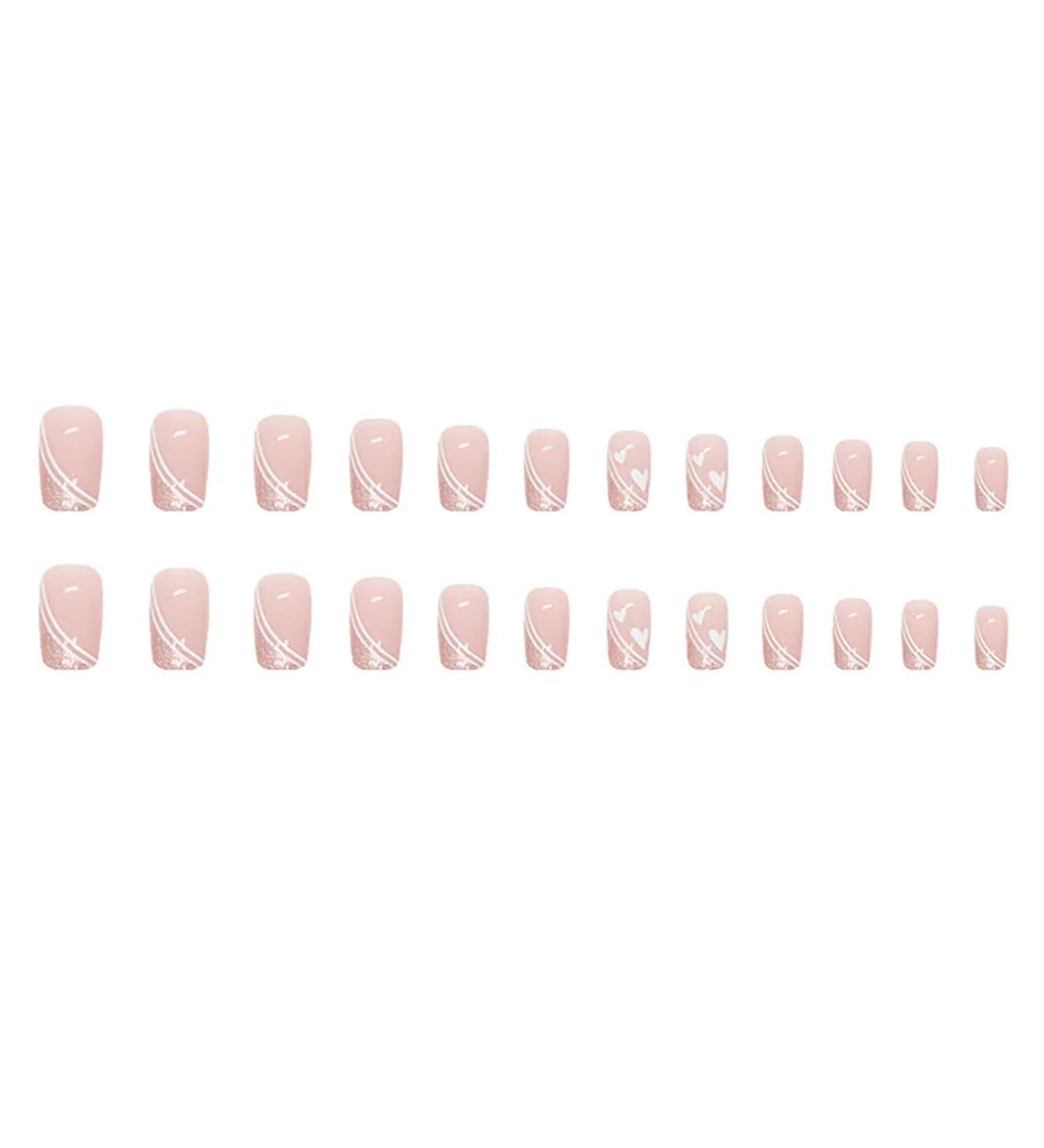 Wearable Nail Stickers French Style Wearing Fake Nails Cute And Caring Lines For Holiday Gifts For Family And Friends - Buy Online on GoSupps.com