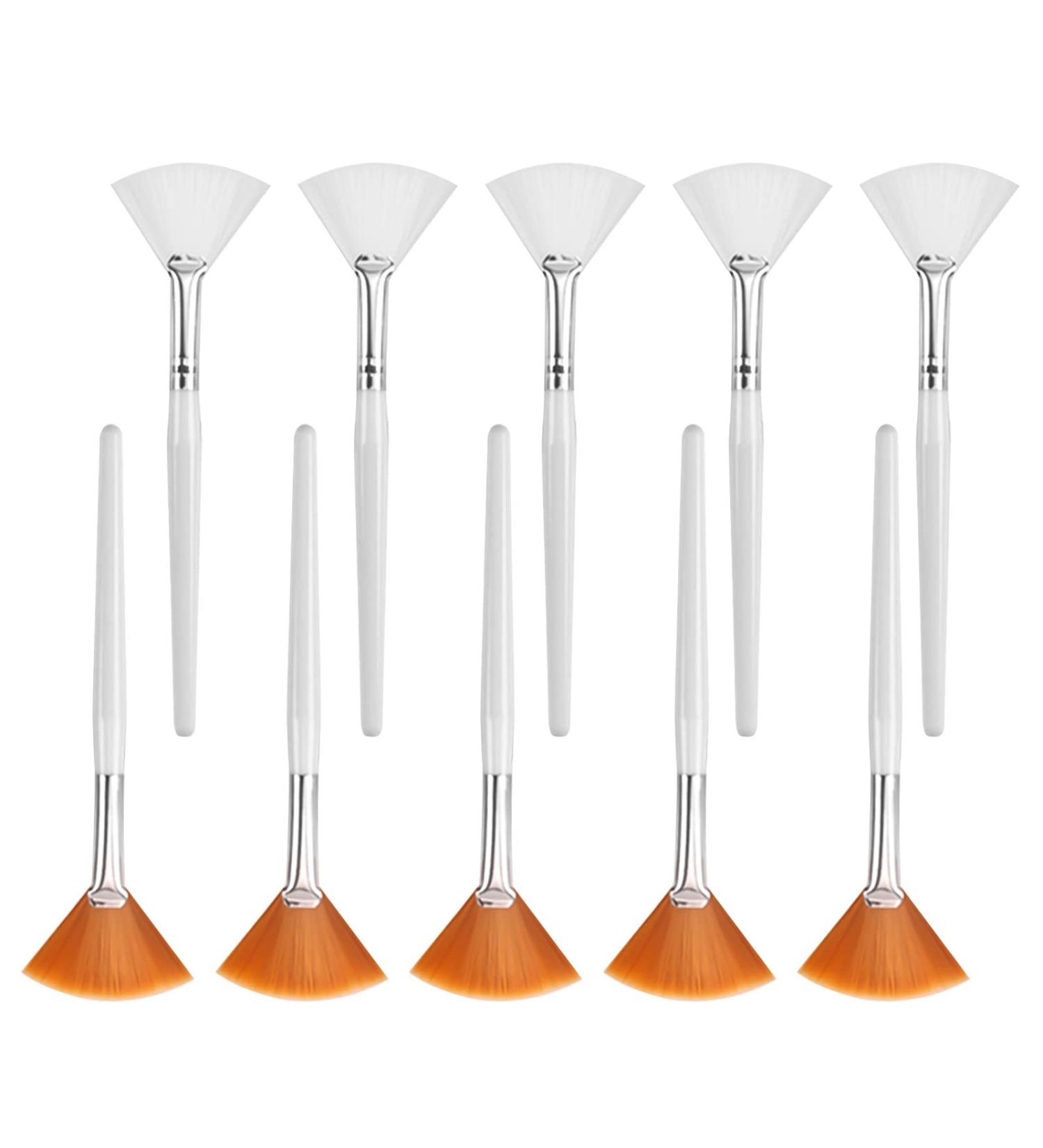 NITAIUN 10 Pcs Face Mask Brush Soft Facial Fan Brushes Face Mask Applicator Brush Cosmetic Brush DIY Makeup Tool for Mud Mask Cream Peel Sleeping Mask Makeup (10 Pieces) - Buy Online on GoSupps.com